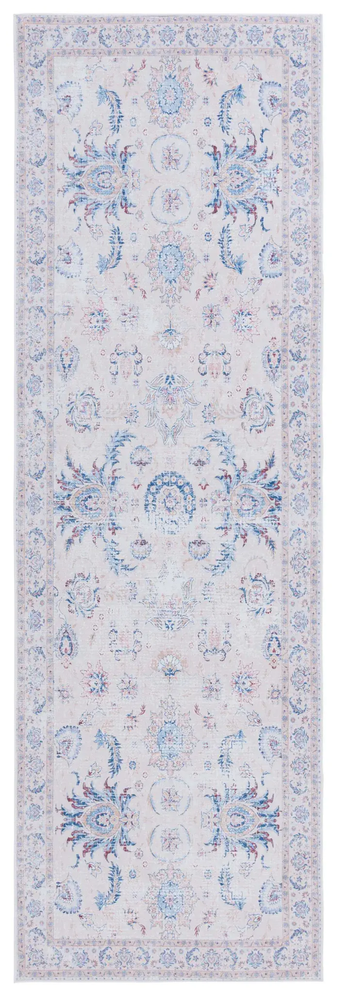 Tucson Distressed Floral Border Washable Rug