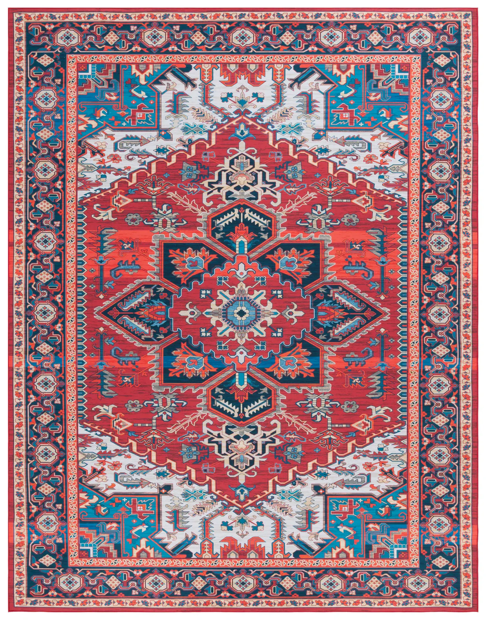Tucson Traditional Layered Star Medallion Washable Rug