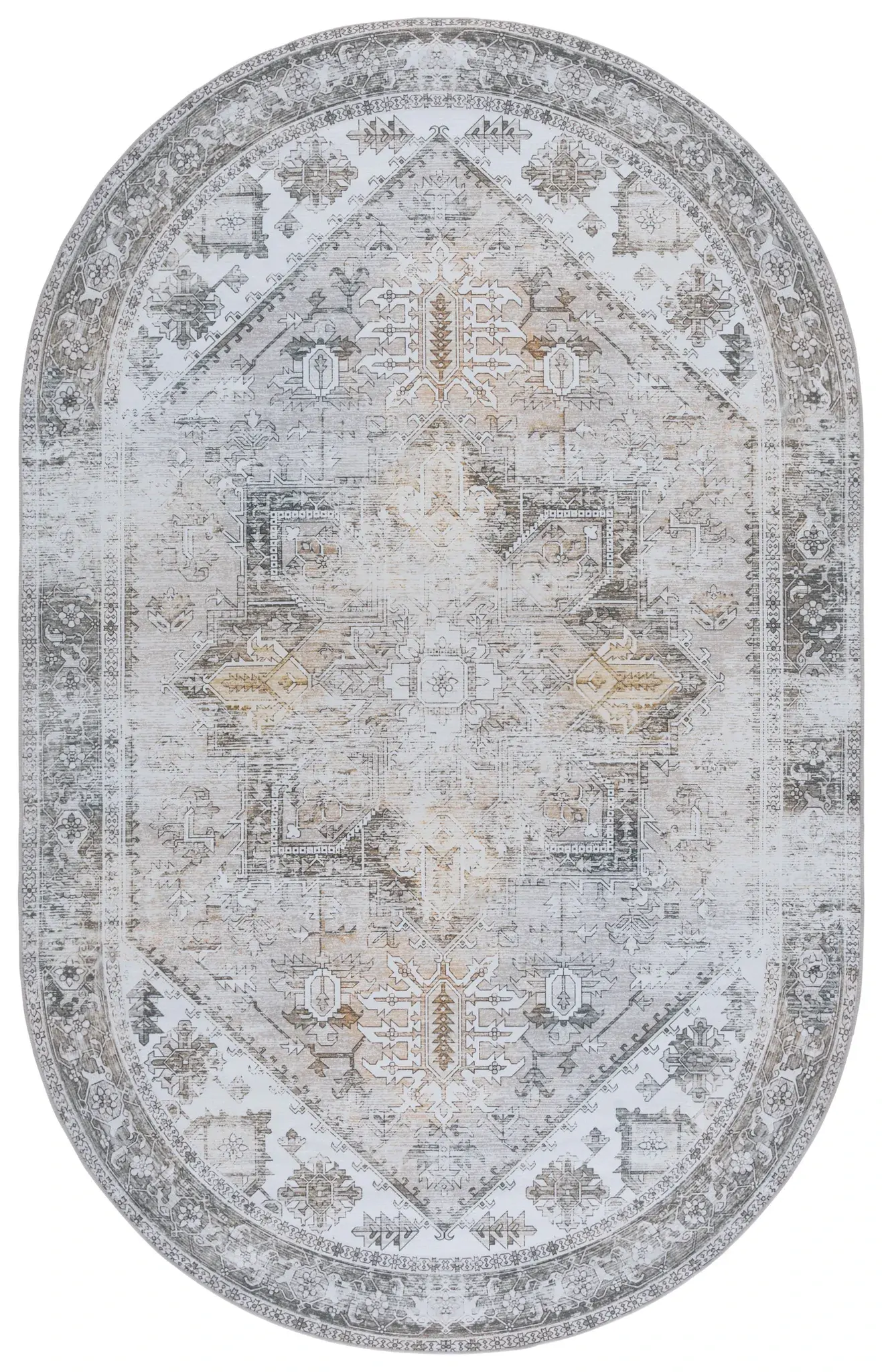 Tucson Distressed Medallion Washable Rug