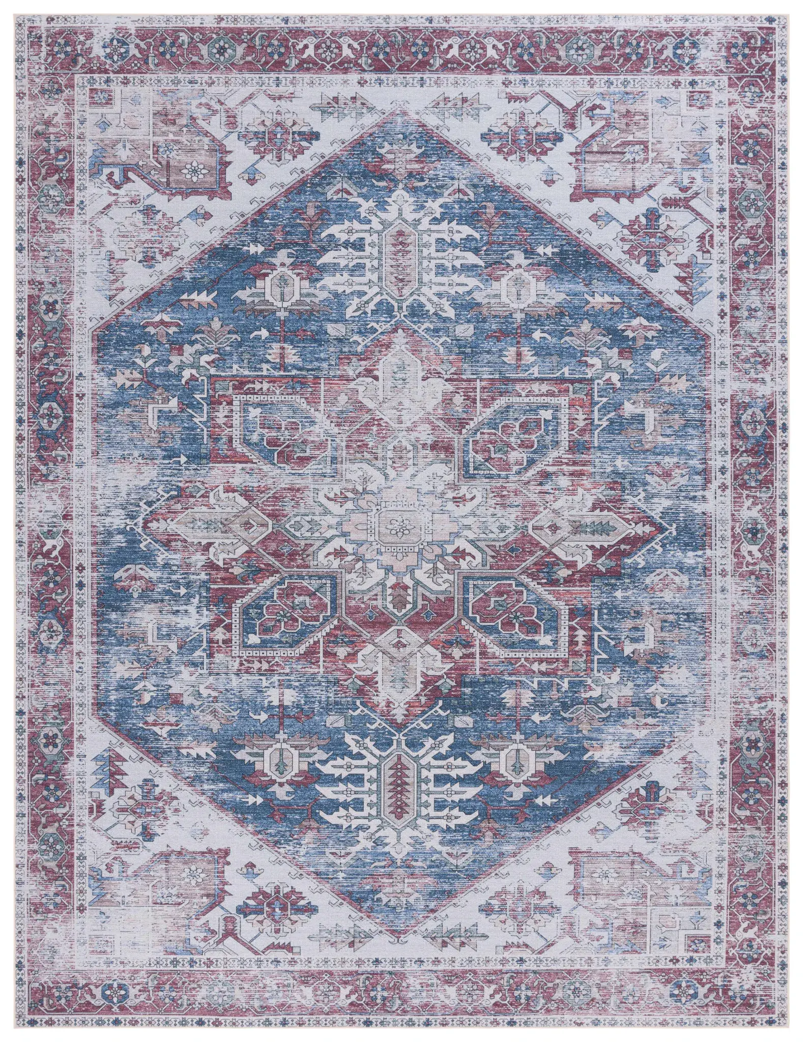 Tucson Distressed Medallion Washable Rug