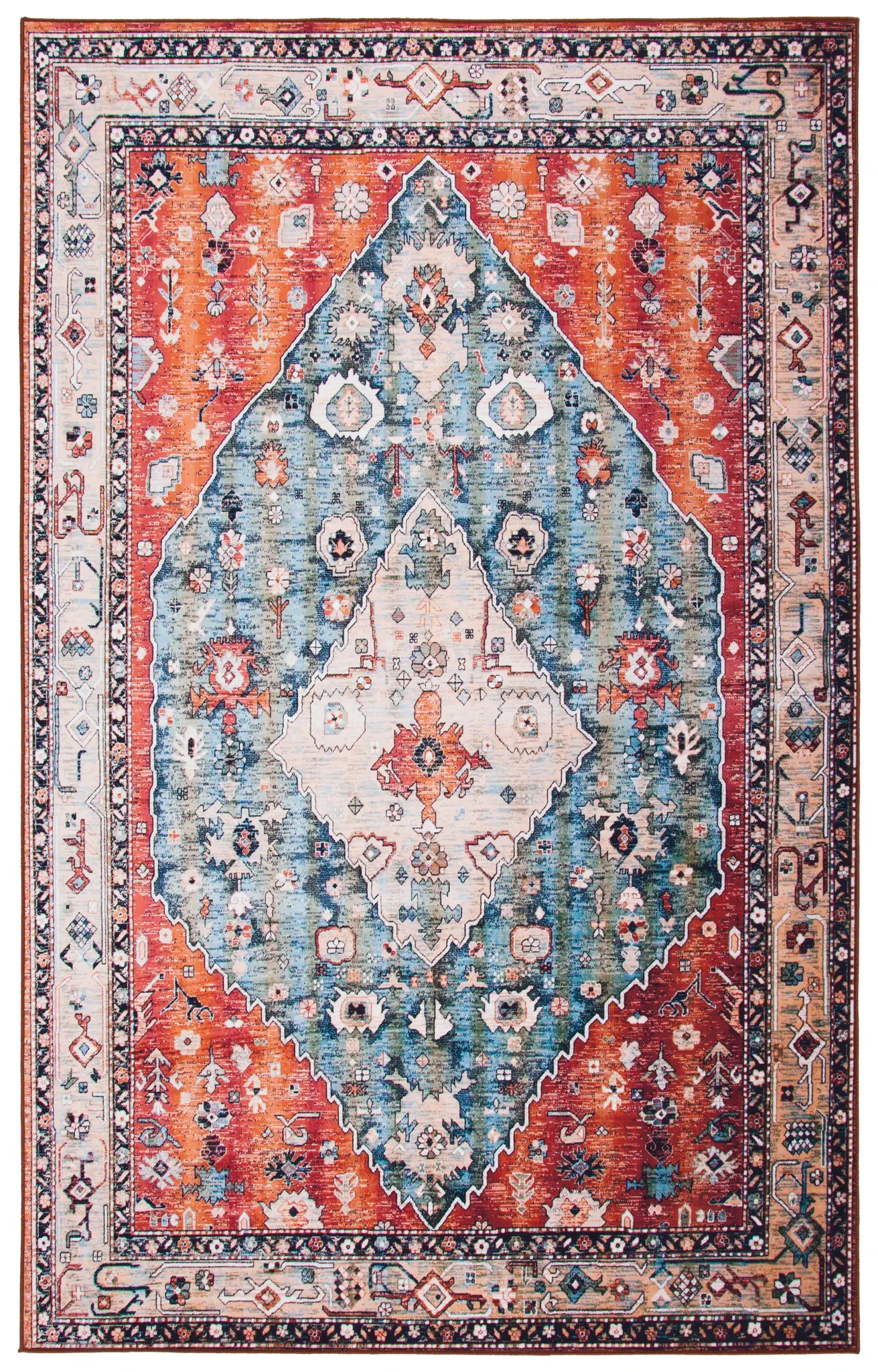 Tucson Tribal Diamond Washable Rug