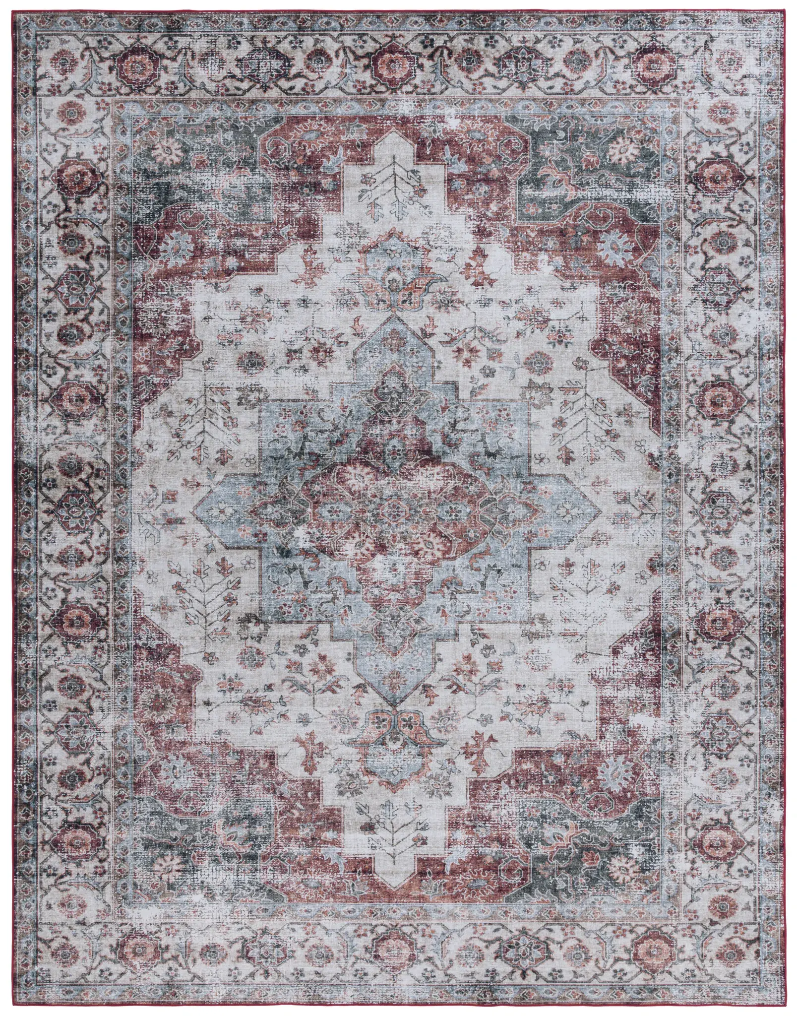 Tucson Faded Medallion Washable Rug