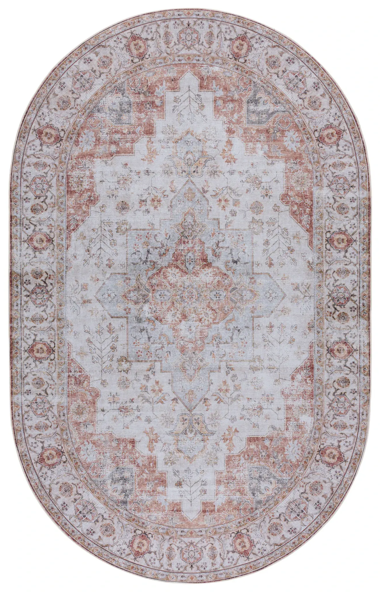 Tucson Faded Medallion Washable Rug