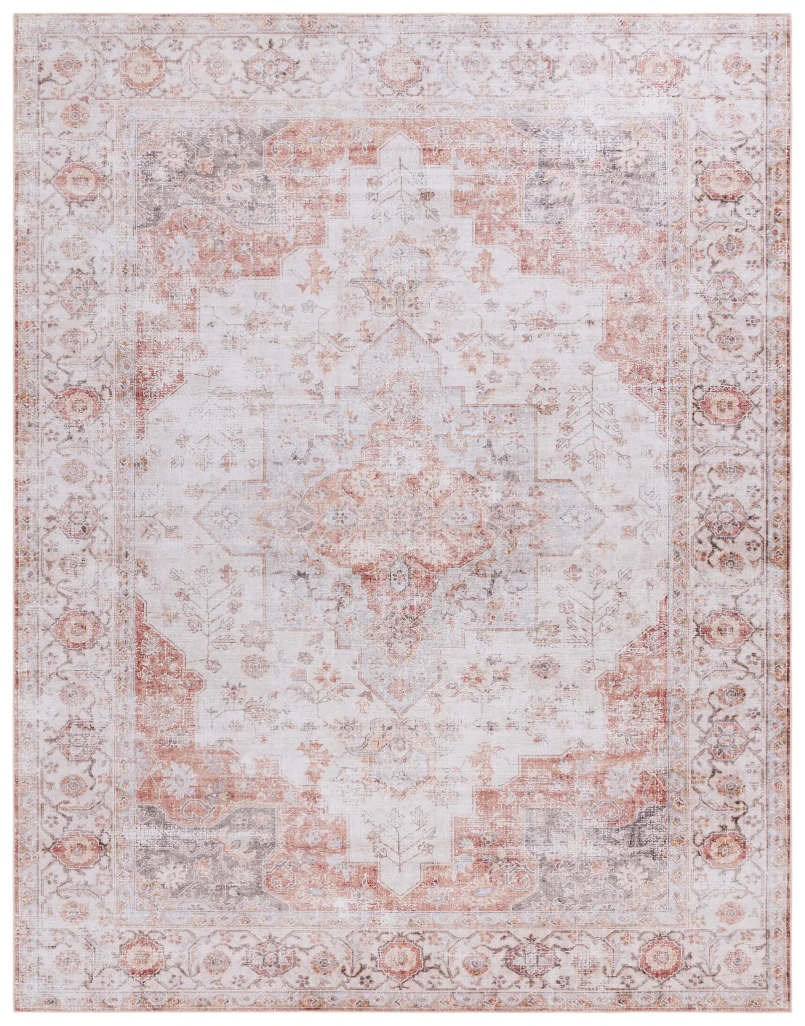 Tucson Faded Medallion Washable Rug