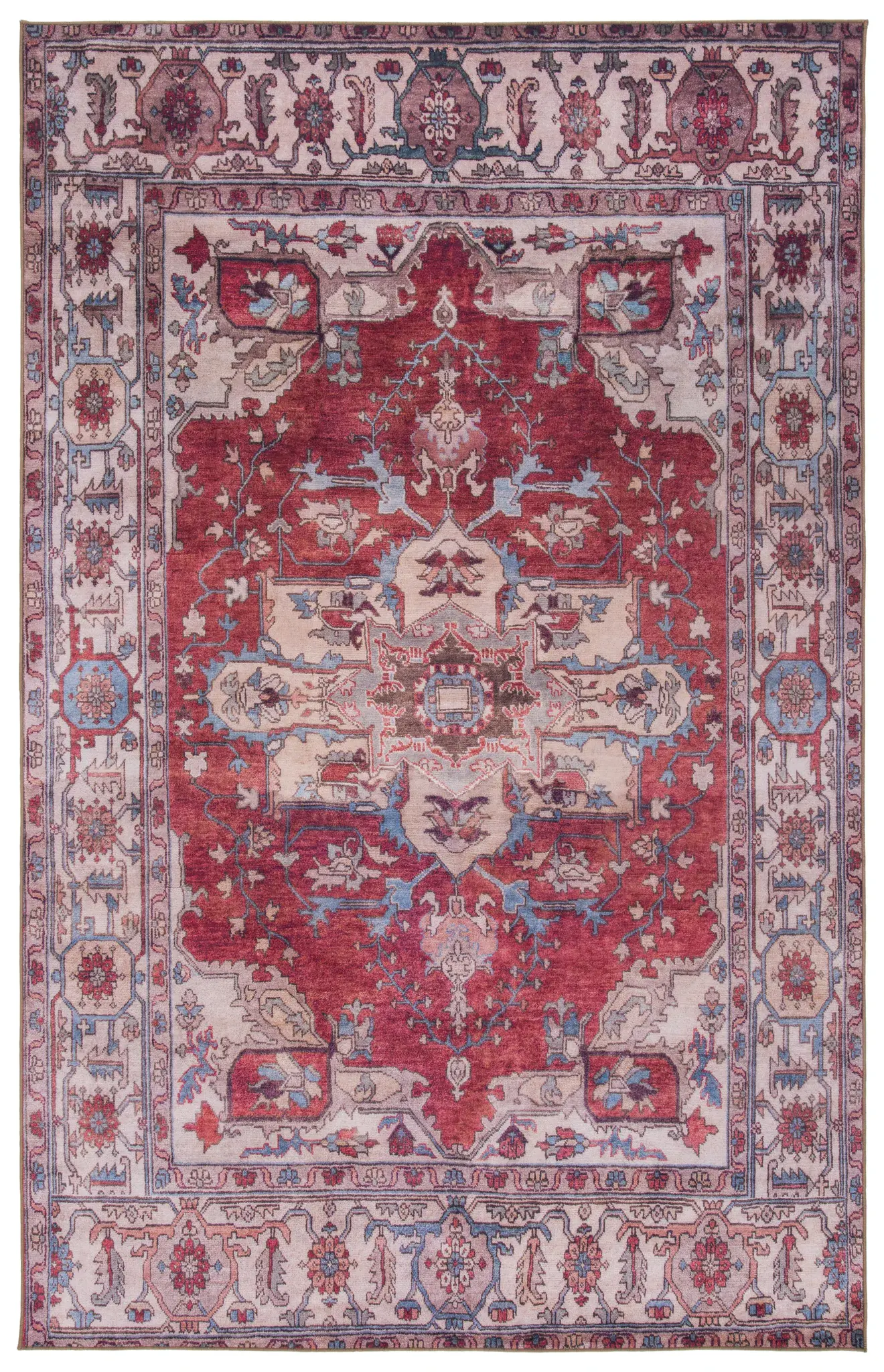 Tucson Distressed Traditional Medallion Washable Rug