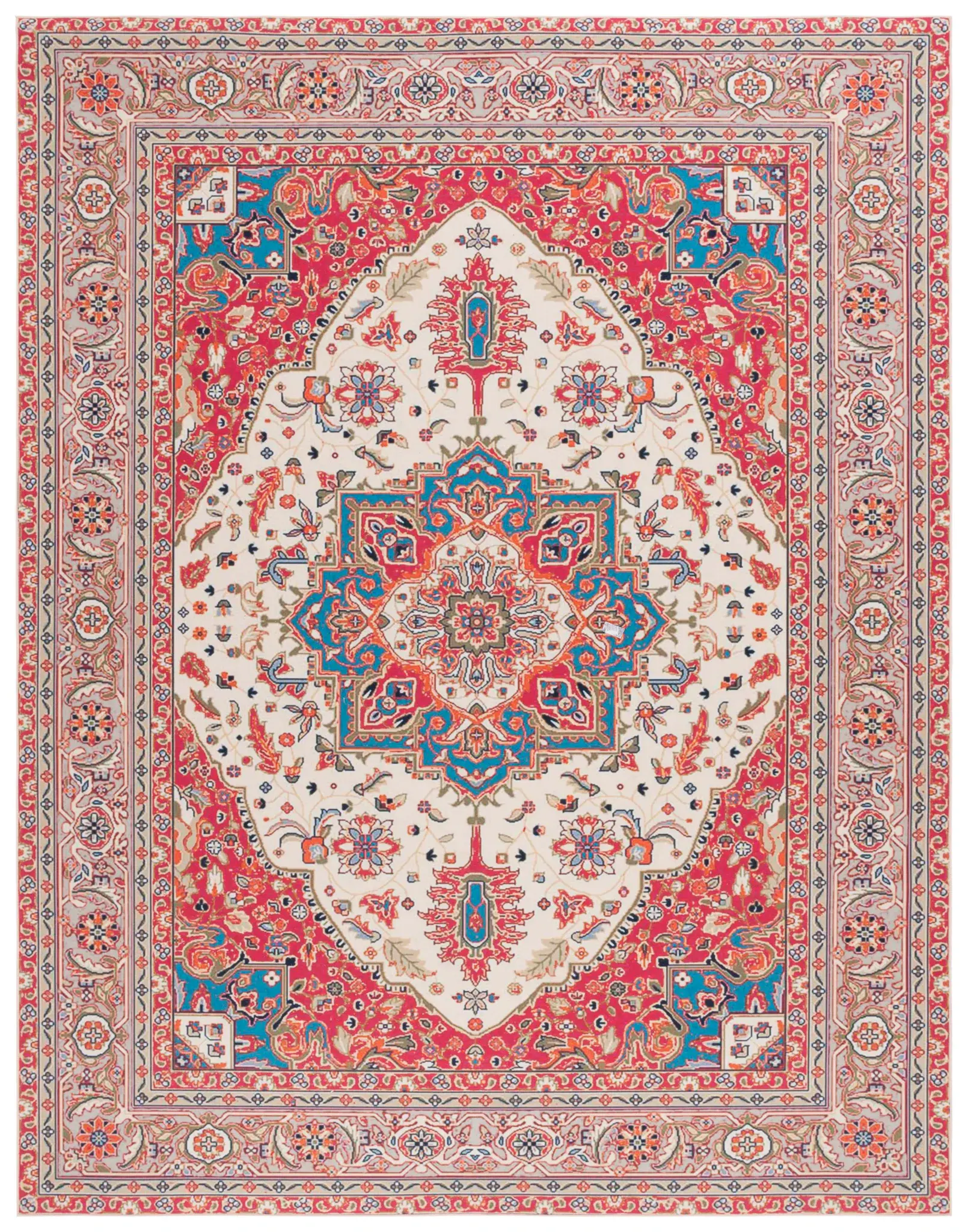 Tucson Traditional Scalloped Medallion Washable Rug