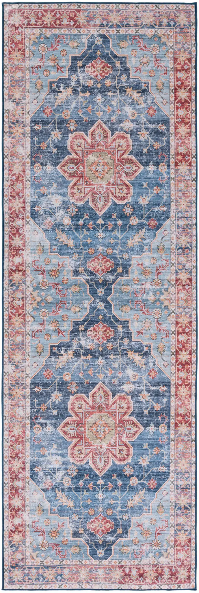 Tucson Distressed Star Medallion Washable Rug