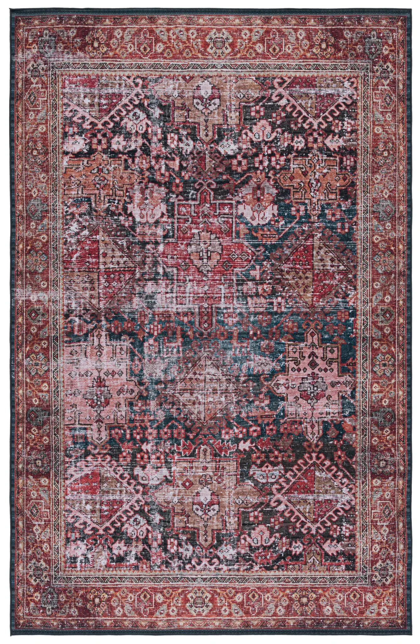 Tucson Traditional Medallion Washable Rug