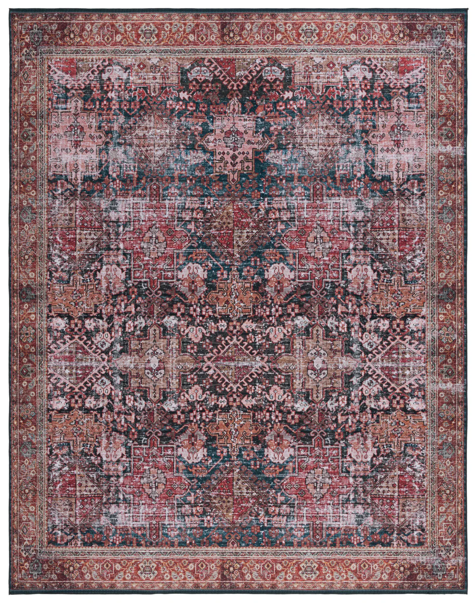 Tucson Traditional Medallion Washable Rug