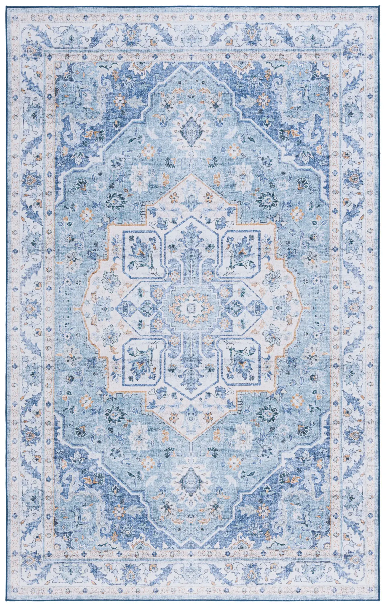 Tucson Framed Medallion Washable Rug