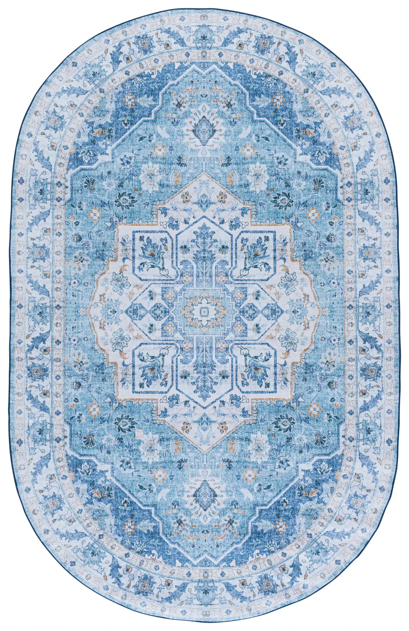 Tucson Framed Medallion Washable Rug