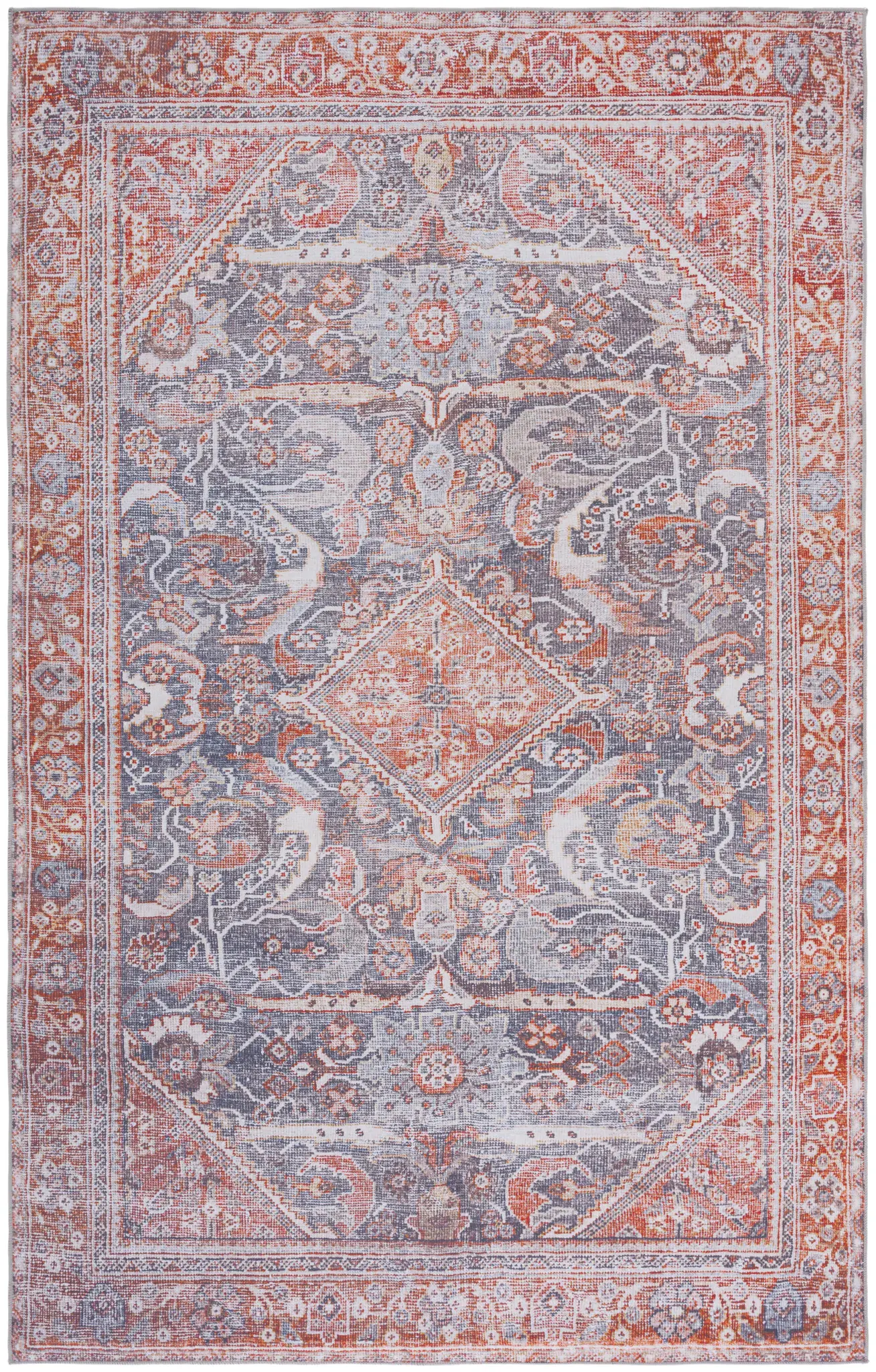 Tucson Tribal Hexagon Diamond Washable Rug