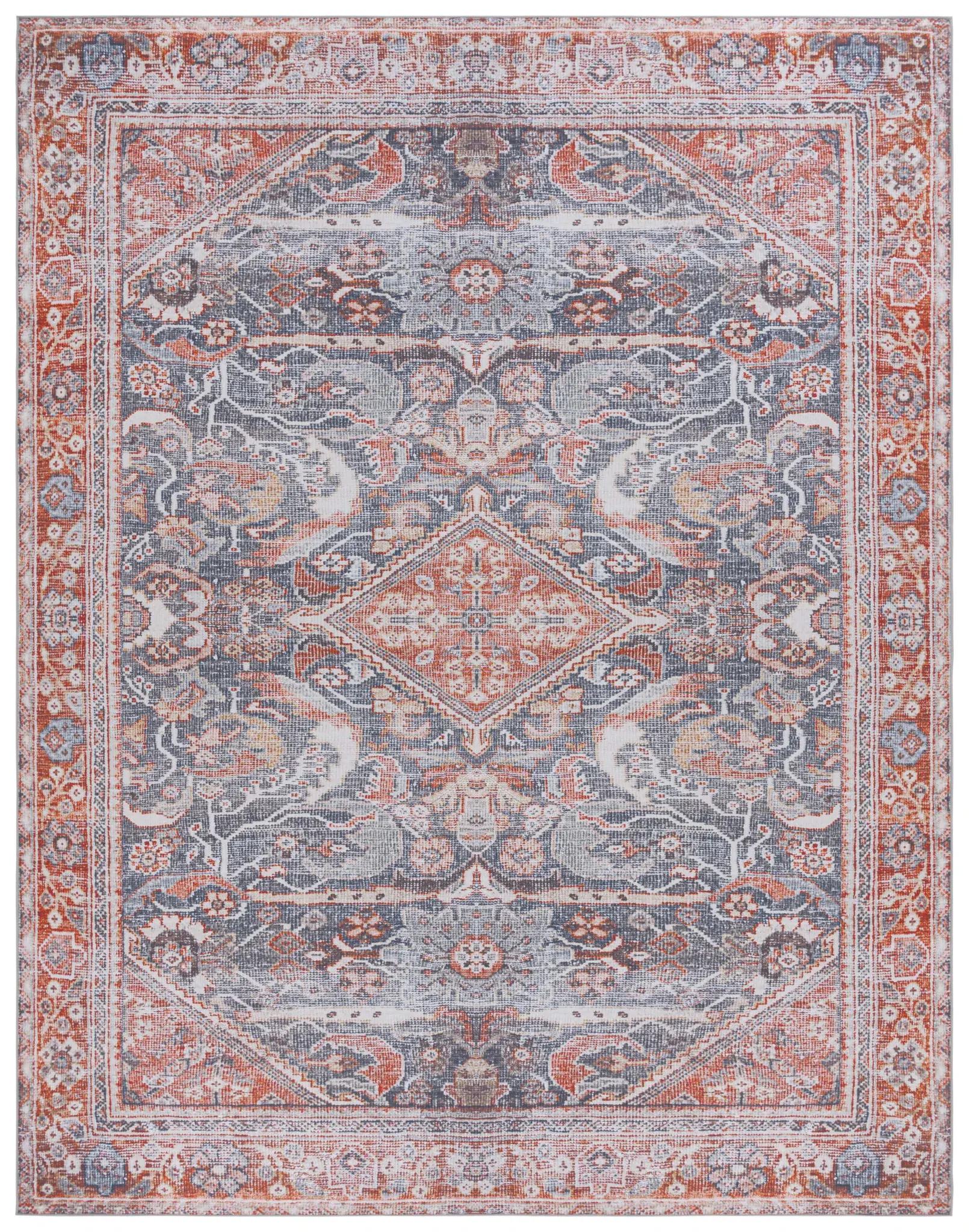 Tucson Tribal Hexagon Diamond Washable Rug