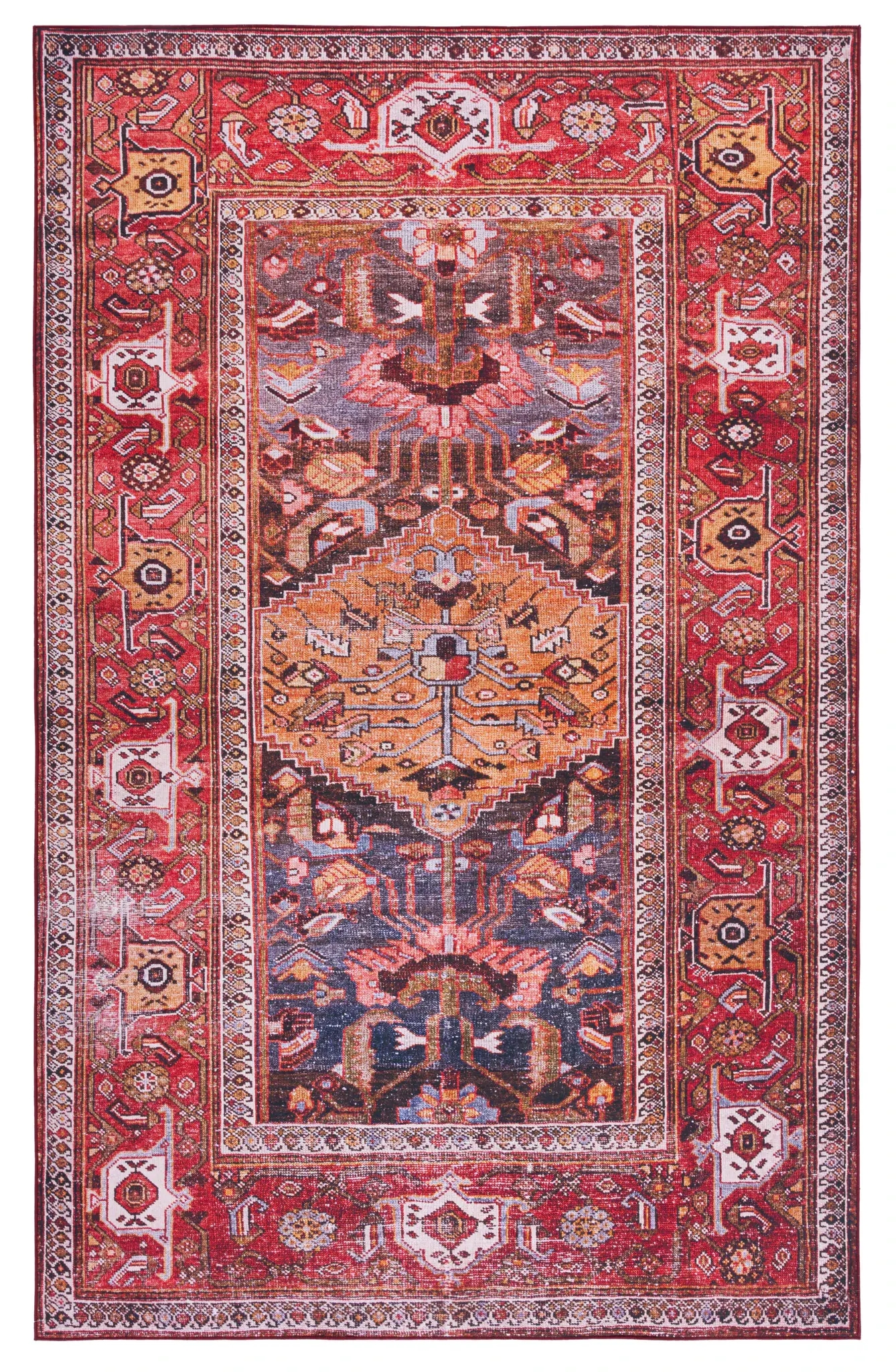 Tucson Vintage Medallion Washable Rug