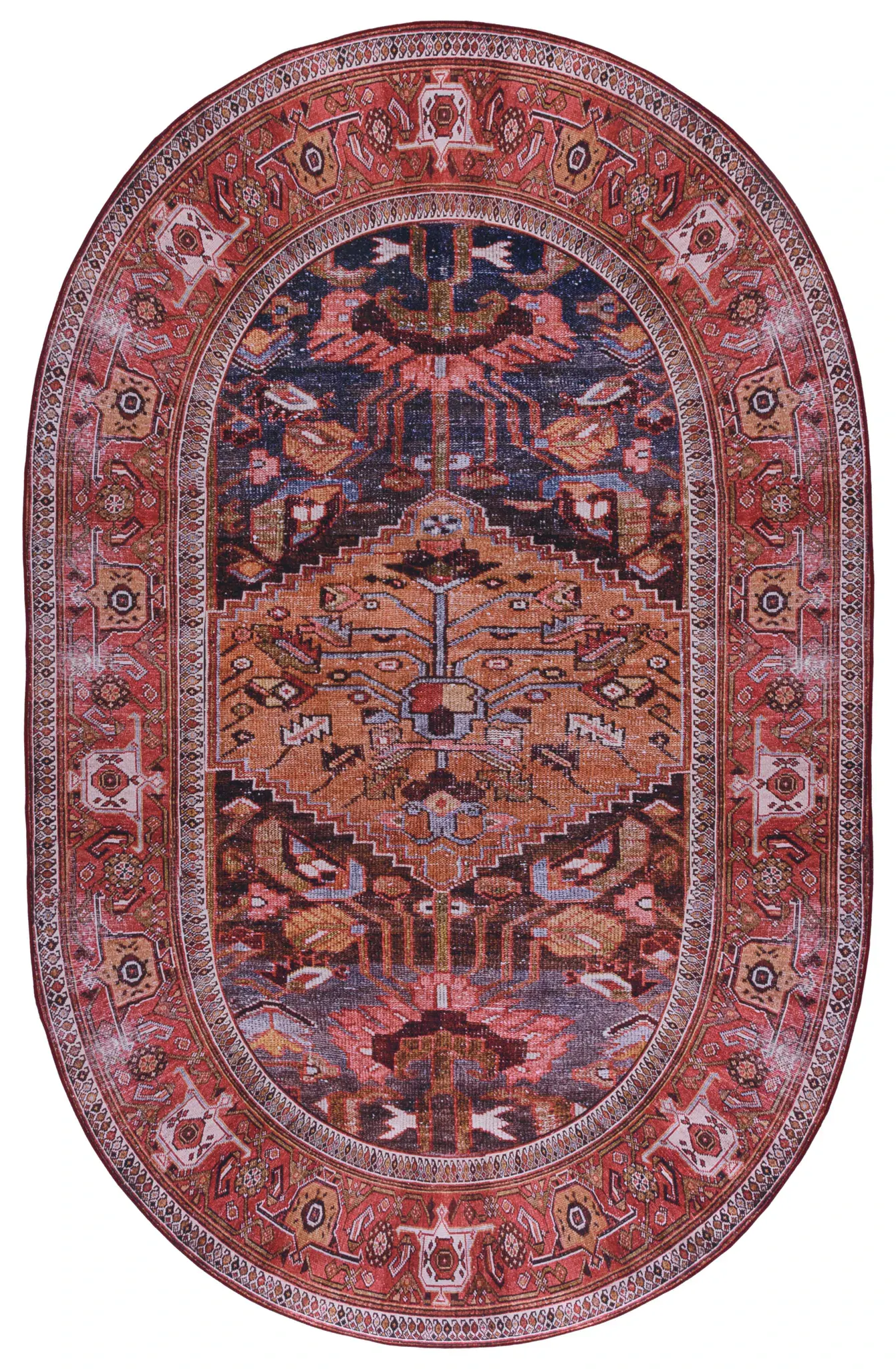 Tucson Vintage Medallion Washable Rug