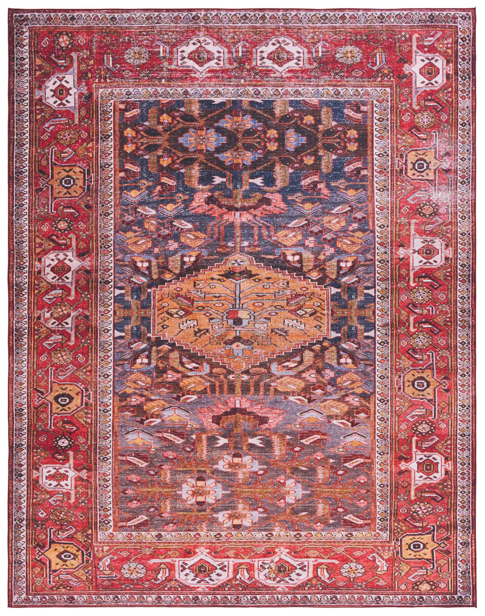 Tucson Vintage Medallion Washable Rug