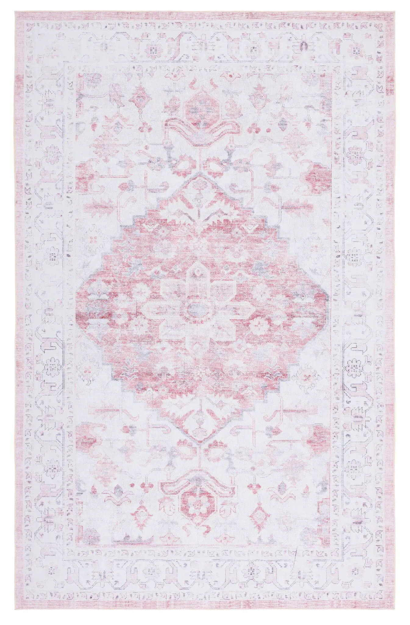 Tucson Faded Stepped Medallion Washable Rug