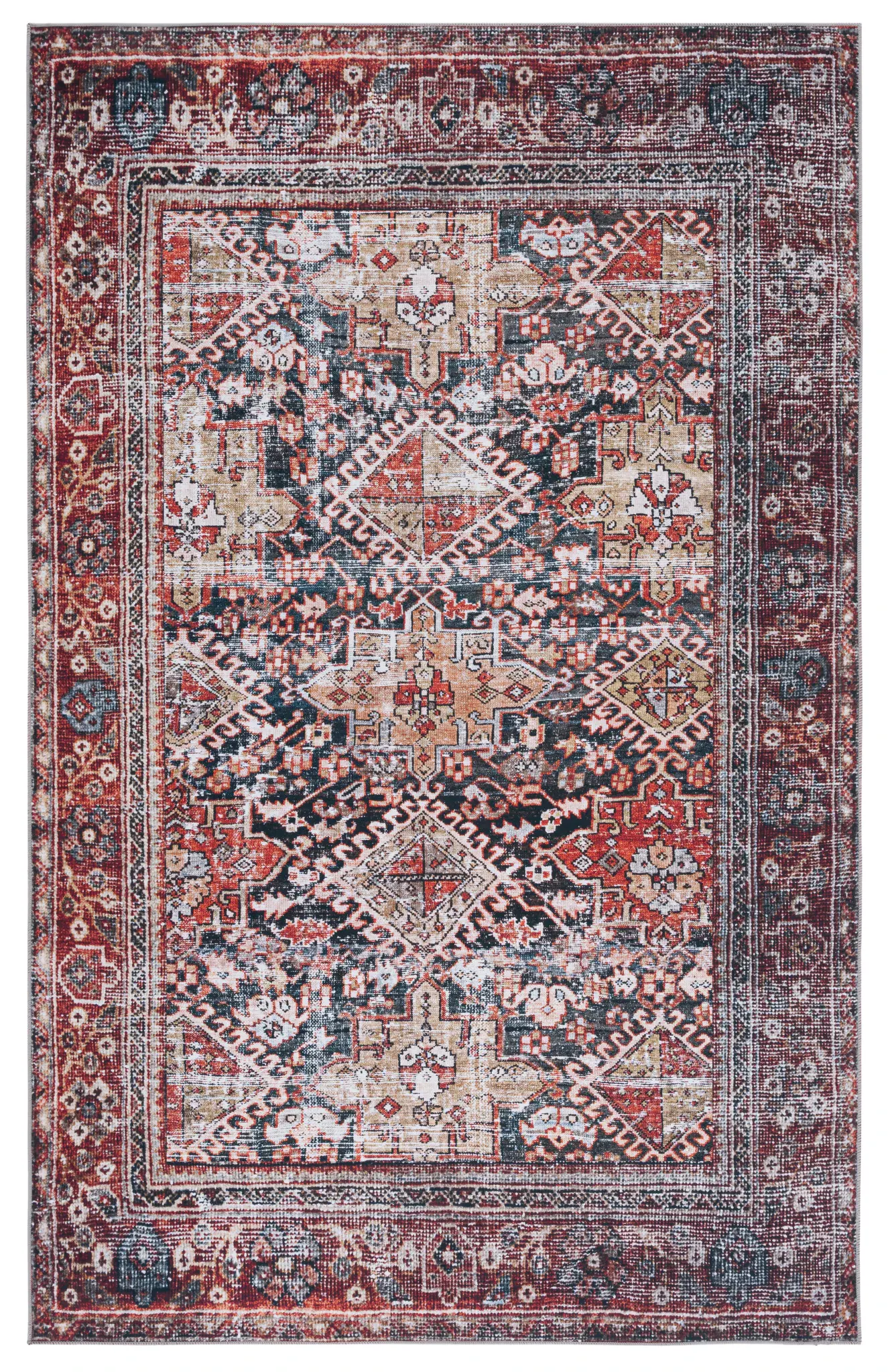 Tucson Diamond Grid Washable Rug