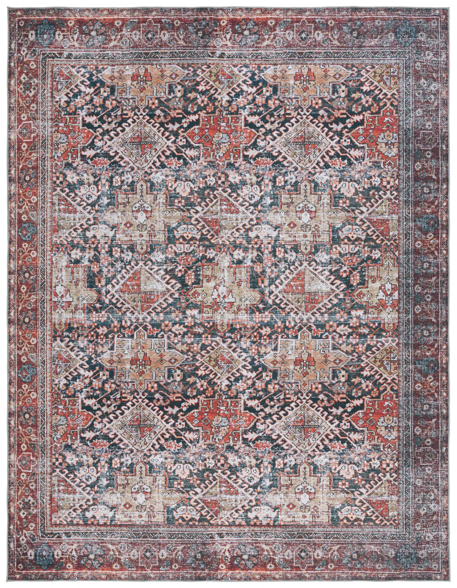 Tucson Diamond Grid Washable Rug