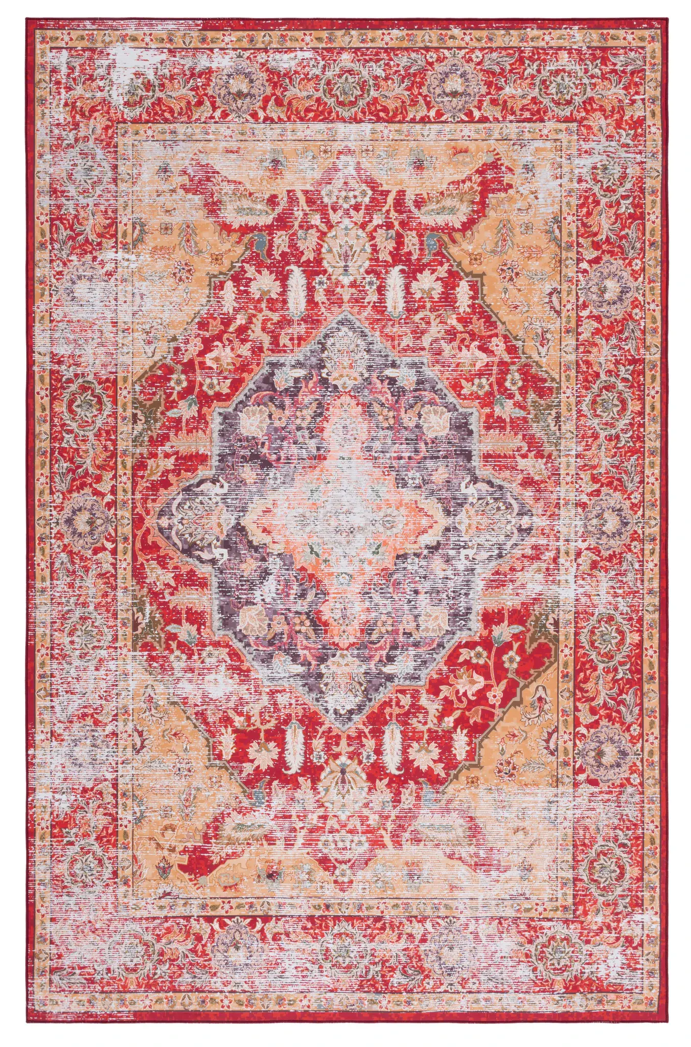 Tucson Traditional Arabesque Medallion Washable Rug