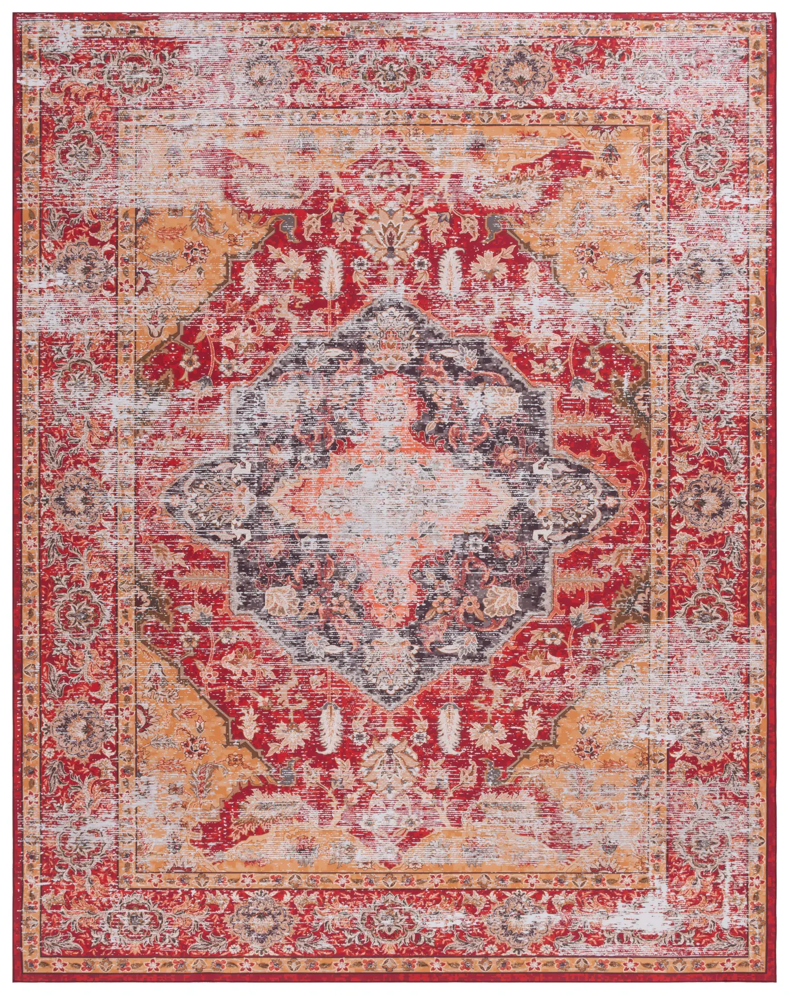 Tucson Traditional Arabesque Medallion Washable Rug