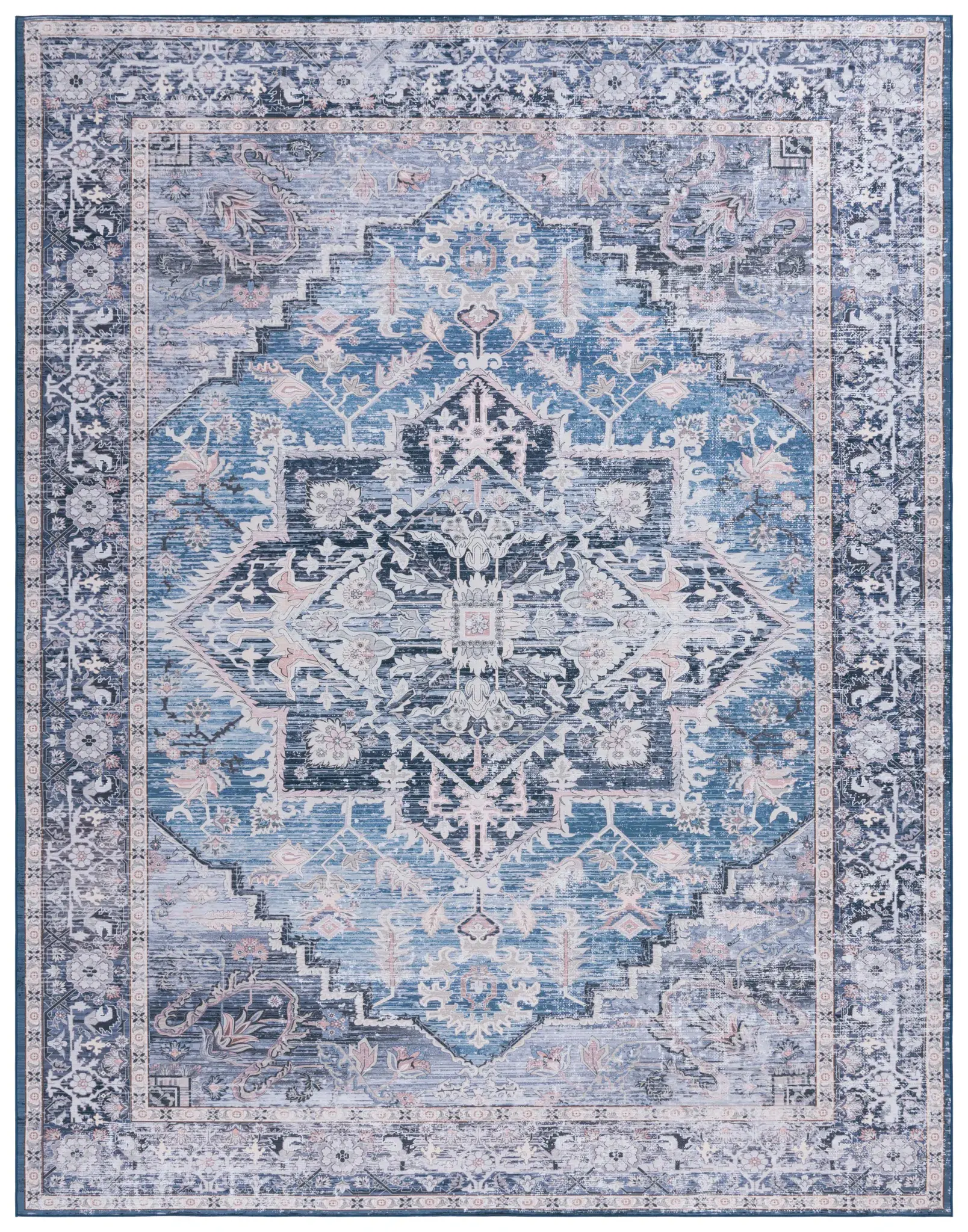 Tucson Stepped Medallion Washable Rug