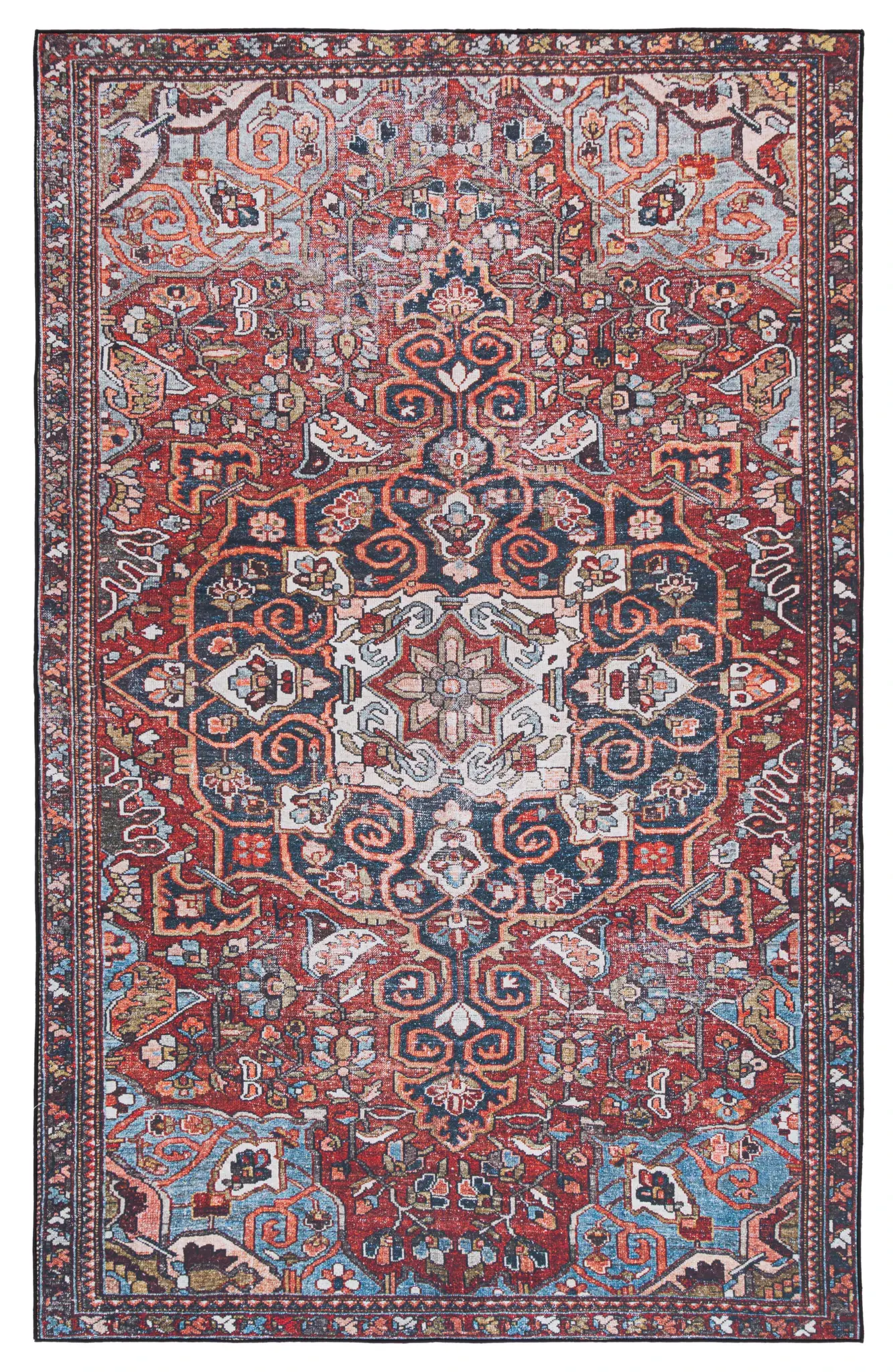 Tucson Scroll Medallion Washable Rug