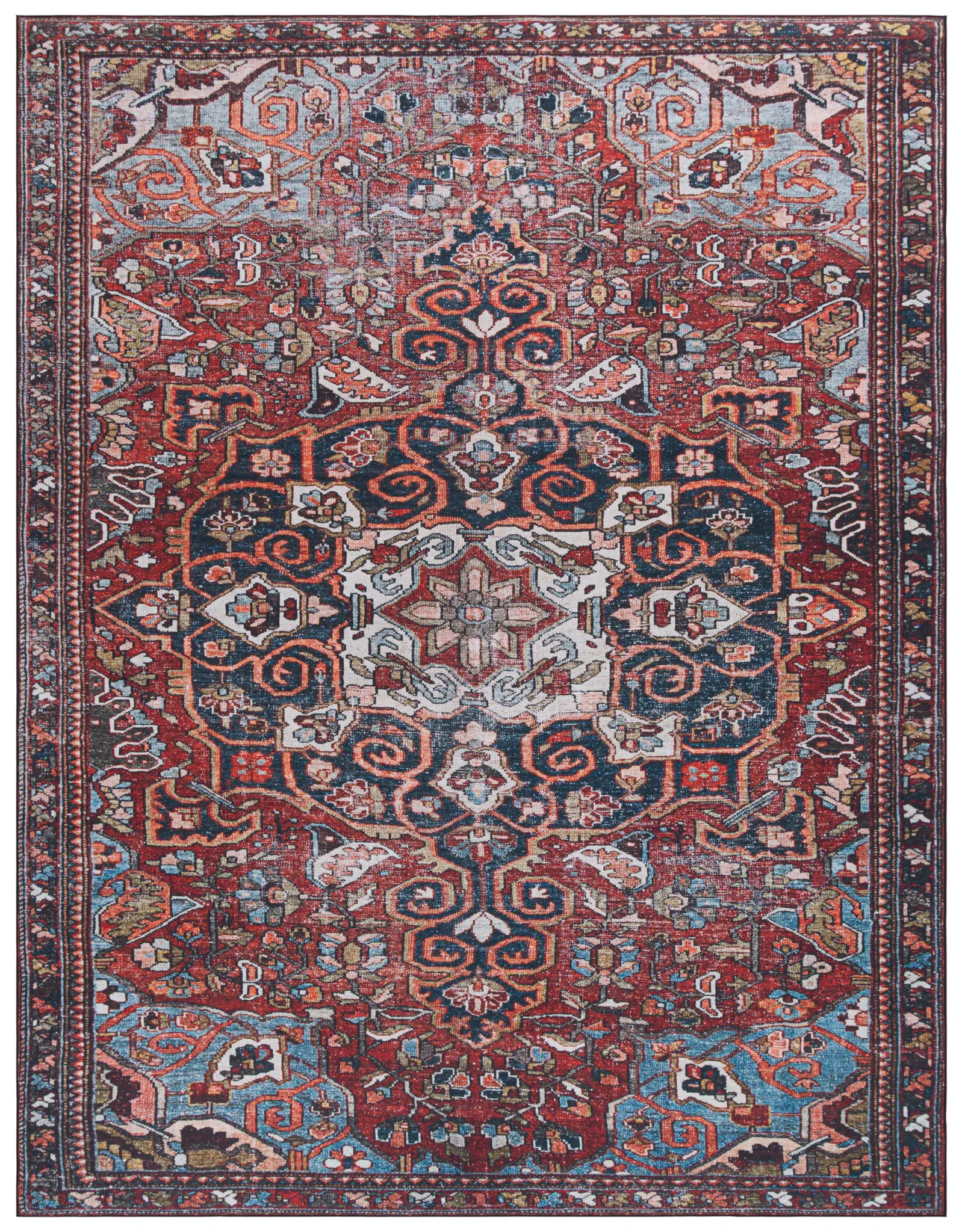 Tucson Scroll Medallion Washable Rug