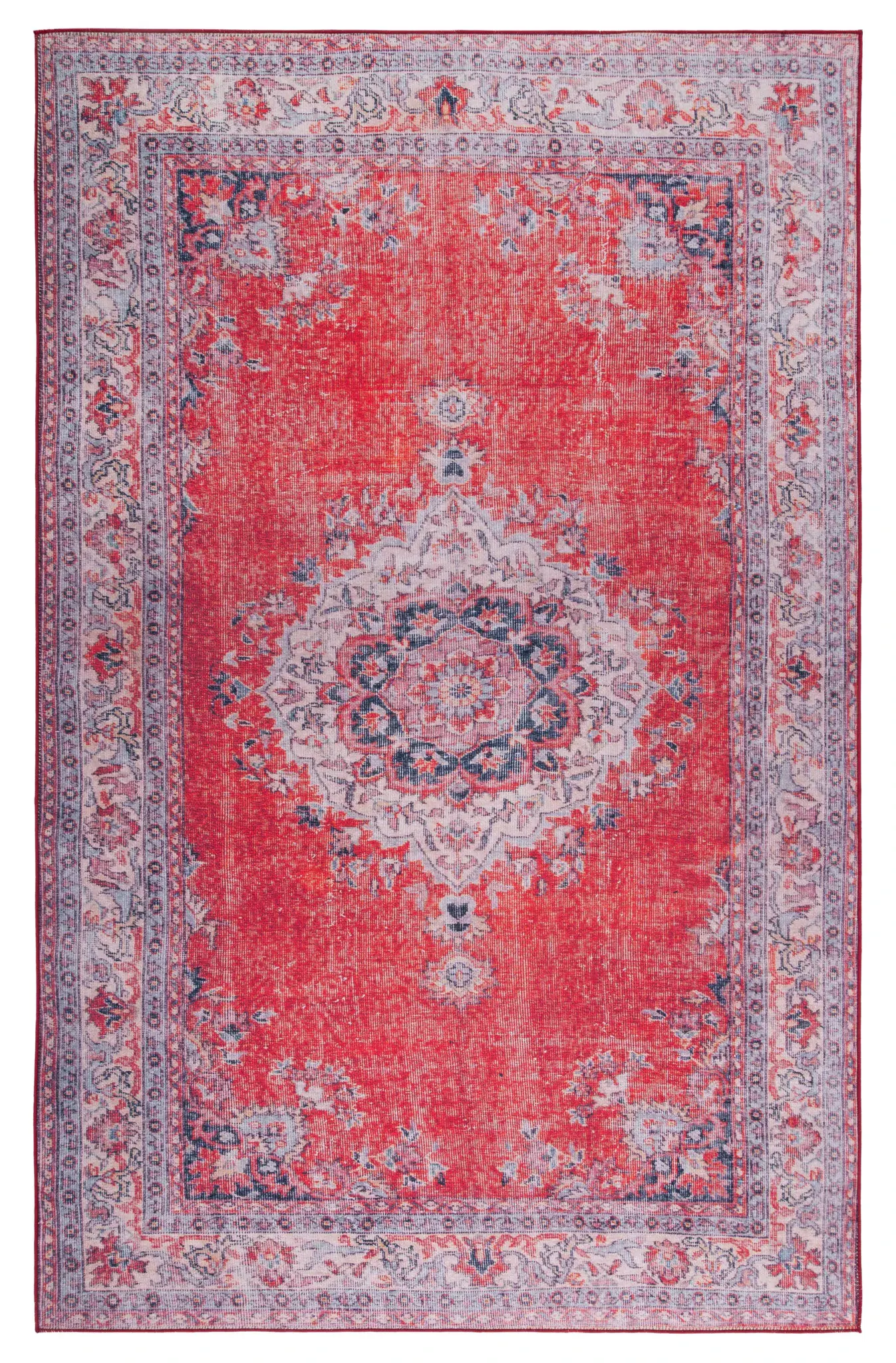 Tucson Distressed Open Field Medallion Washable Rug