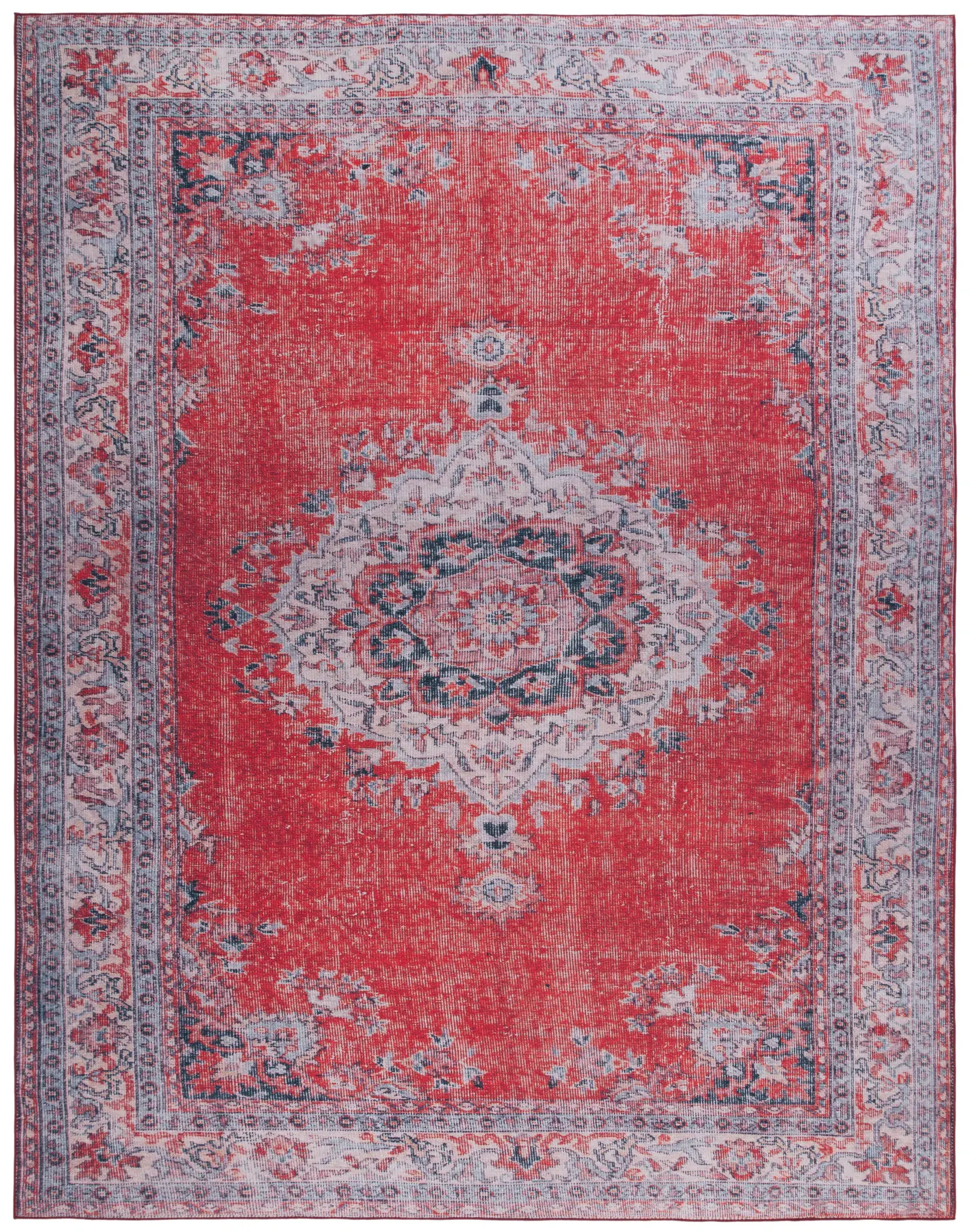 Tucson Distressed Open Field Medallion Washable Rug