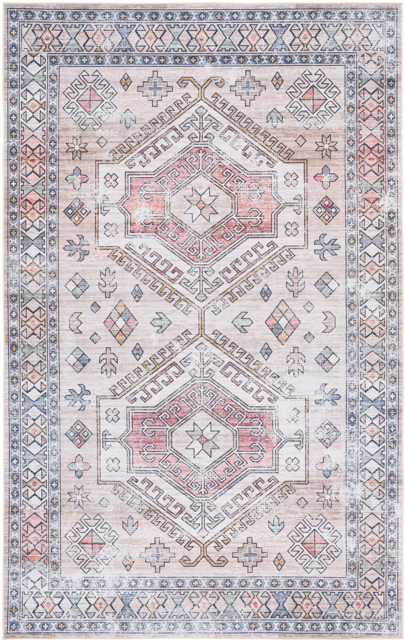 Tucson Double Medallion Washable Rug
