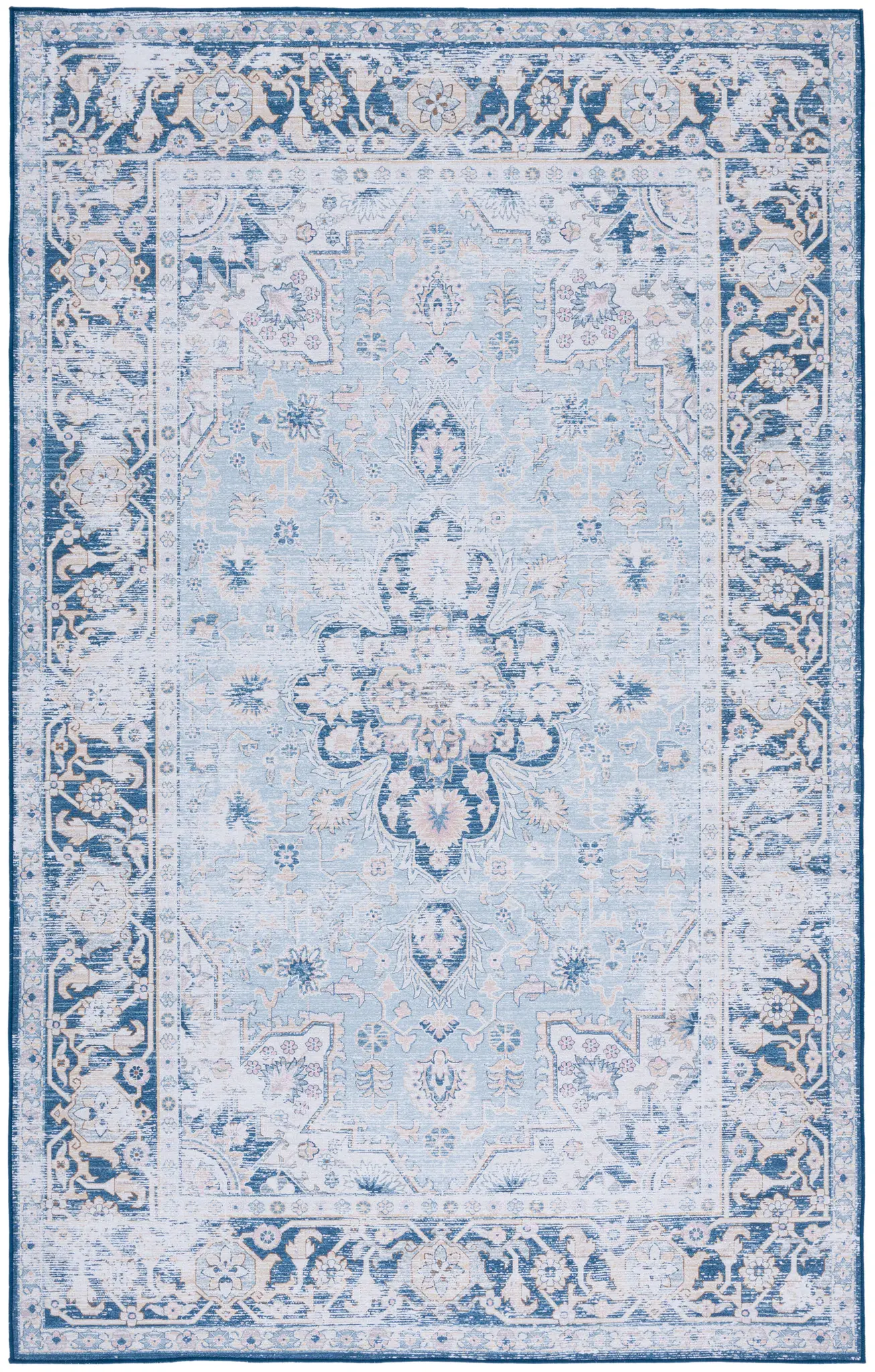 Tucson Floral Medallion Washable Rug