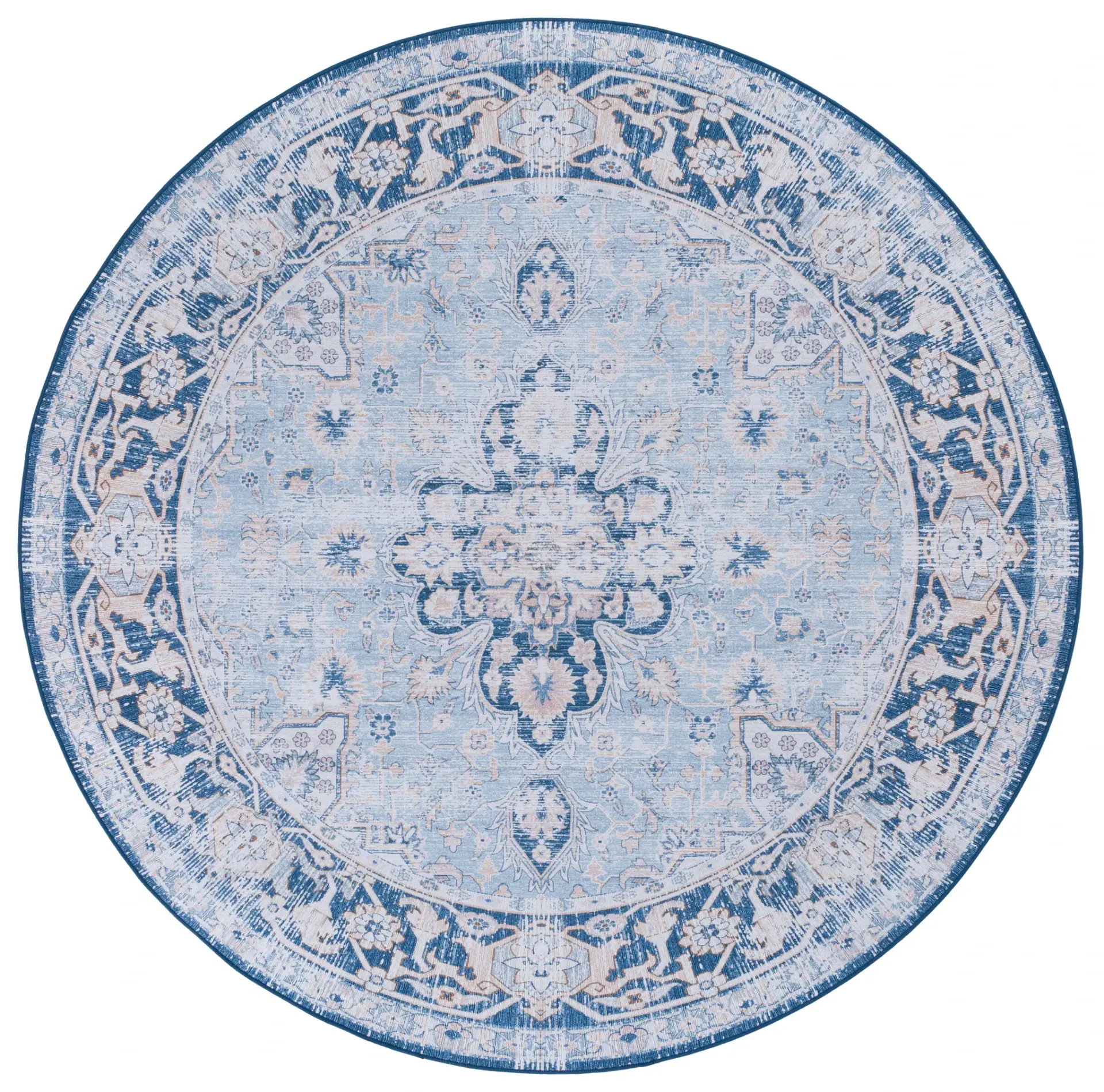Tucson Floral Medallion Washable Rug