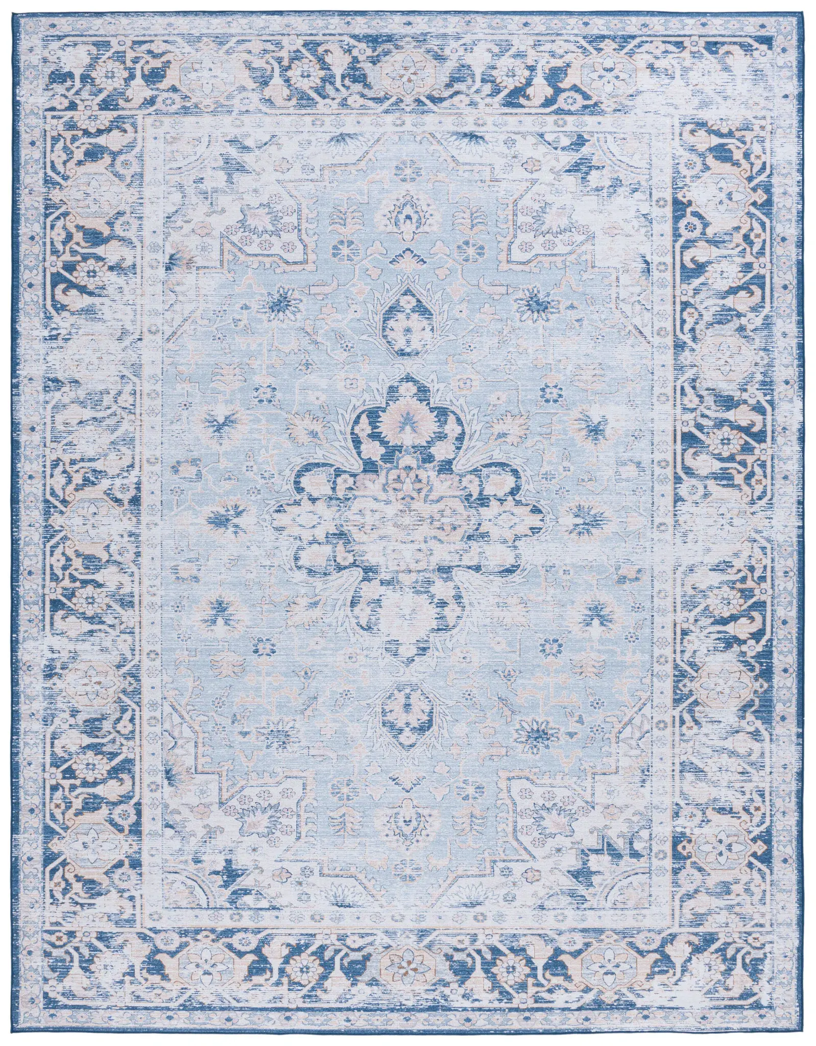 Tucson Floral Medallion Washable Rug
