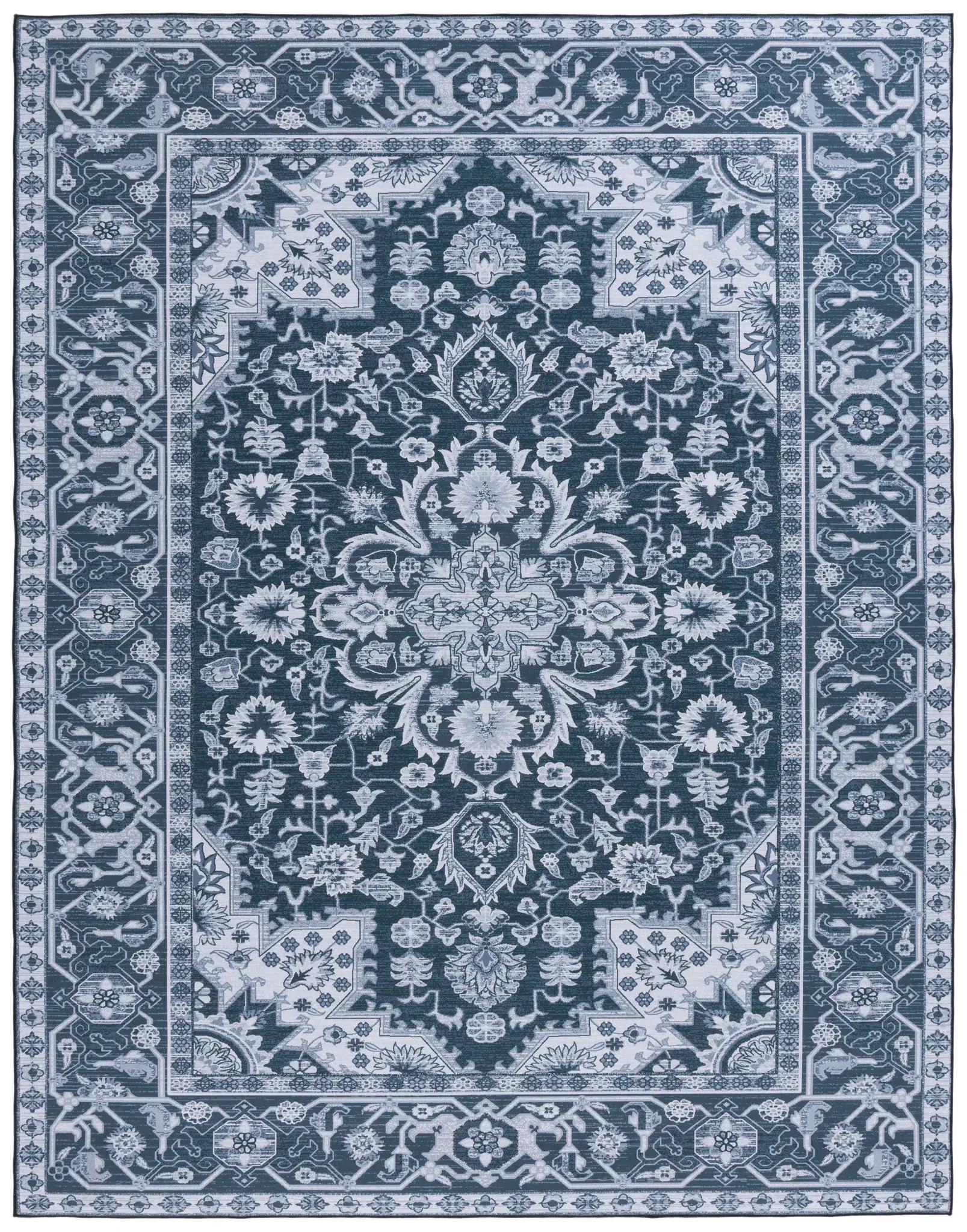 Tucson Floral Medallion Washable Rug