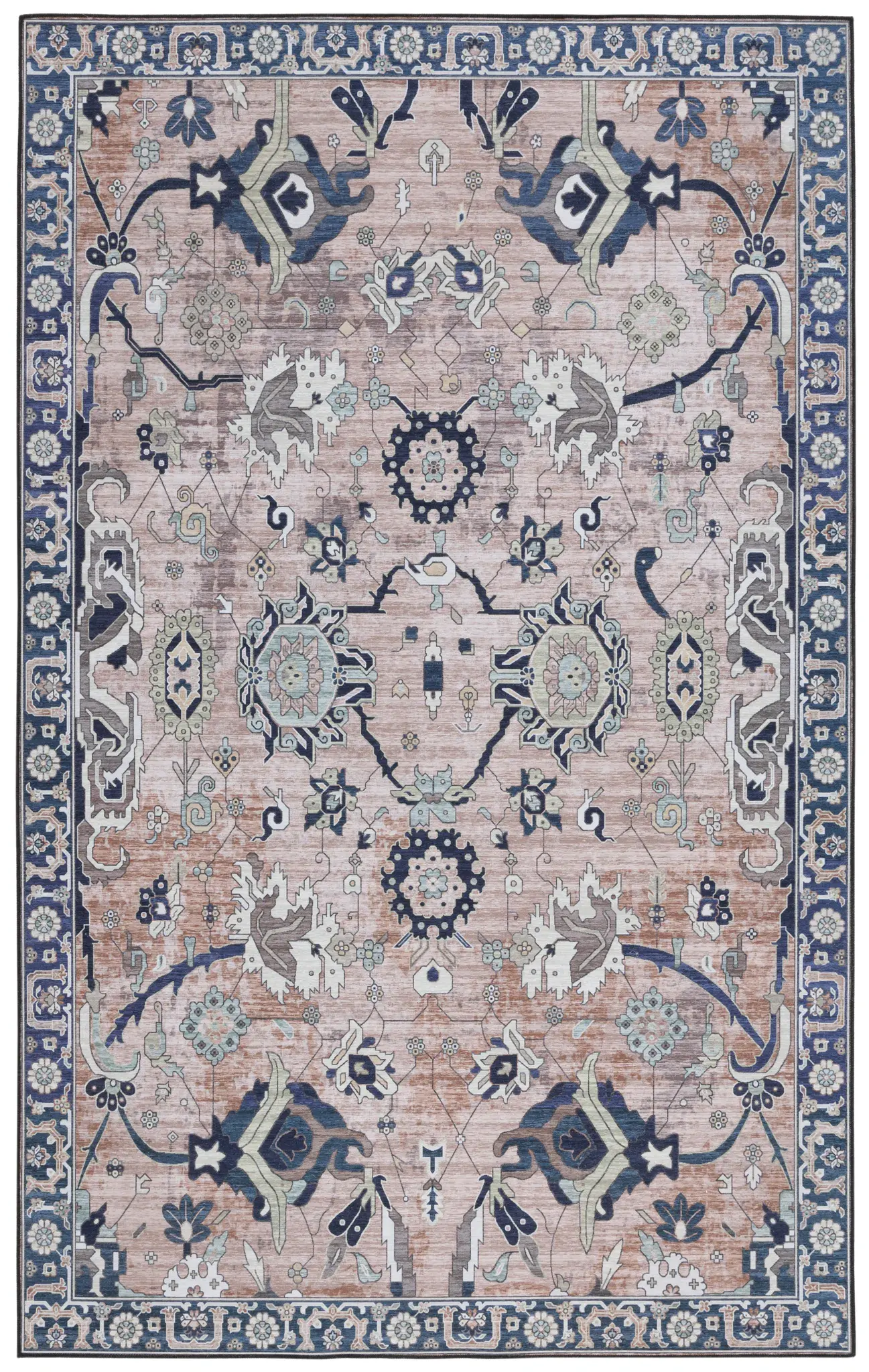 Tucson Tribal Floral Washable Rug