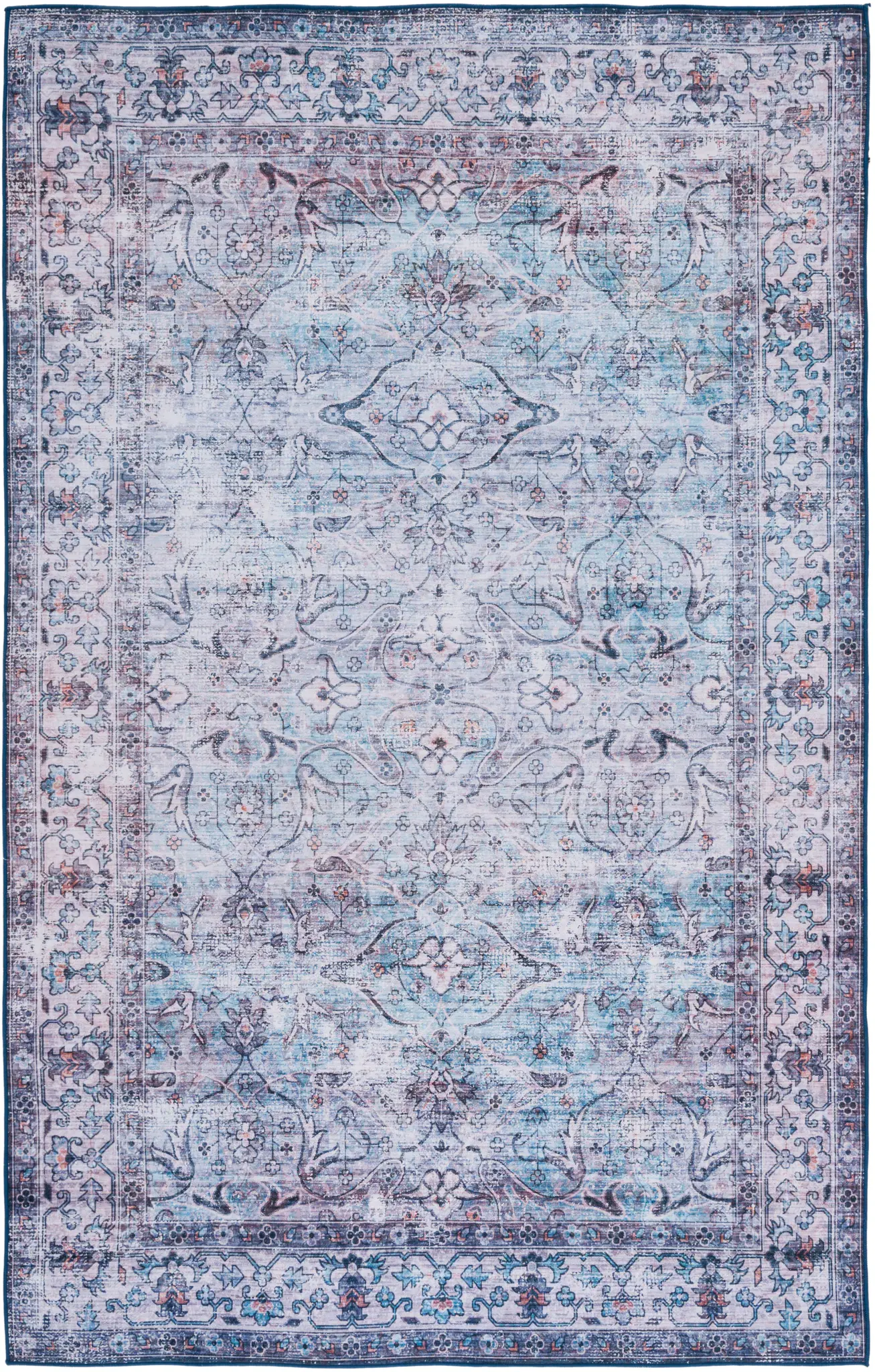 Tucson Distressed Allover Cartouche Washable Rug