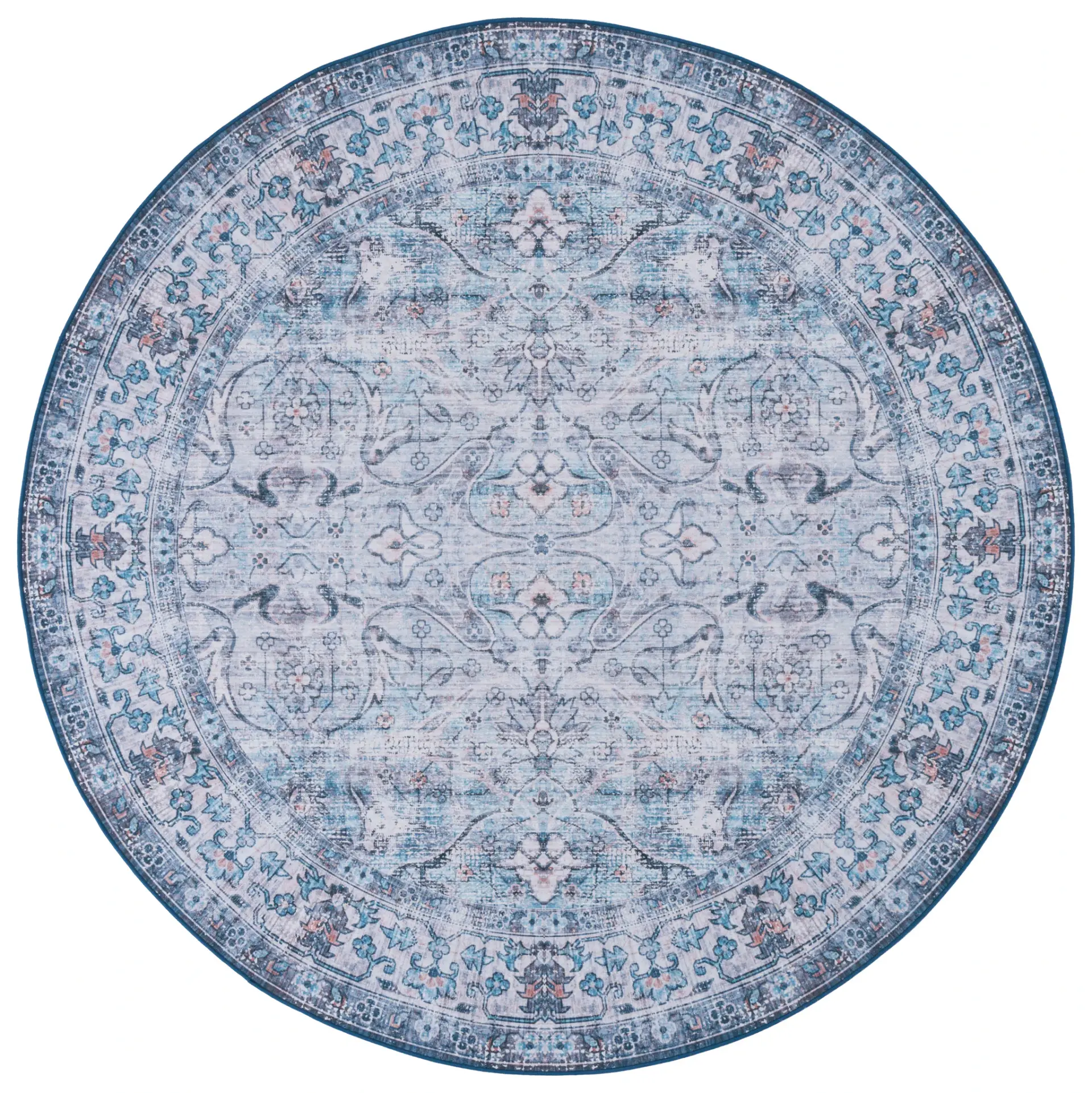 Tucson Distressed Allover Cartouche Washable Rug