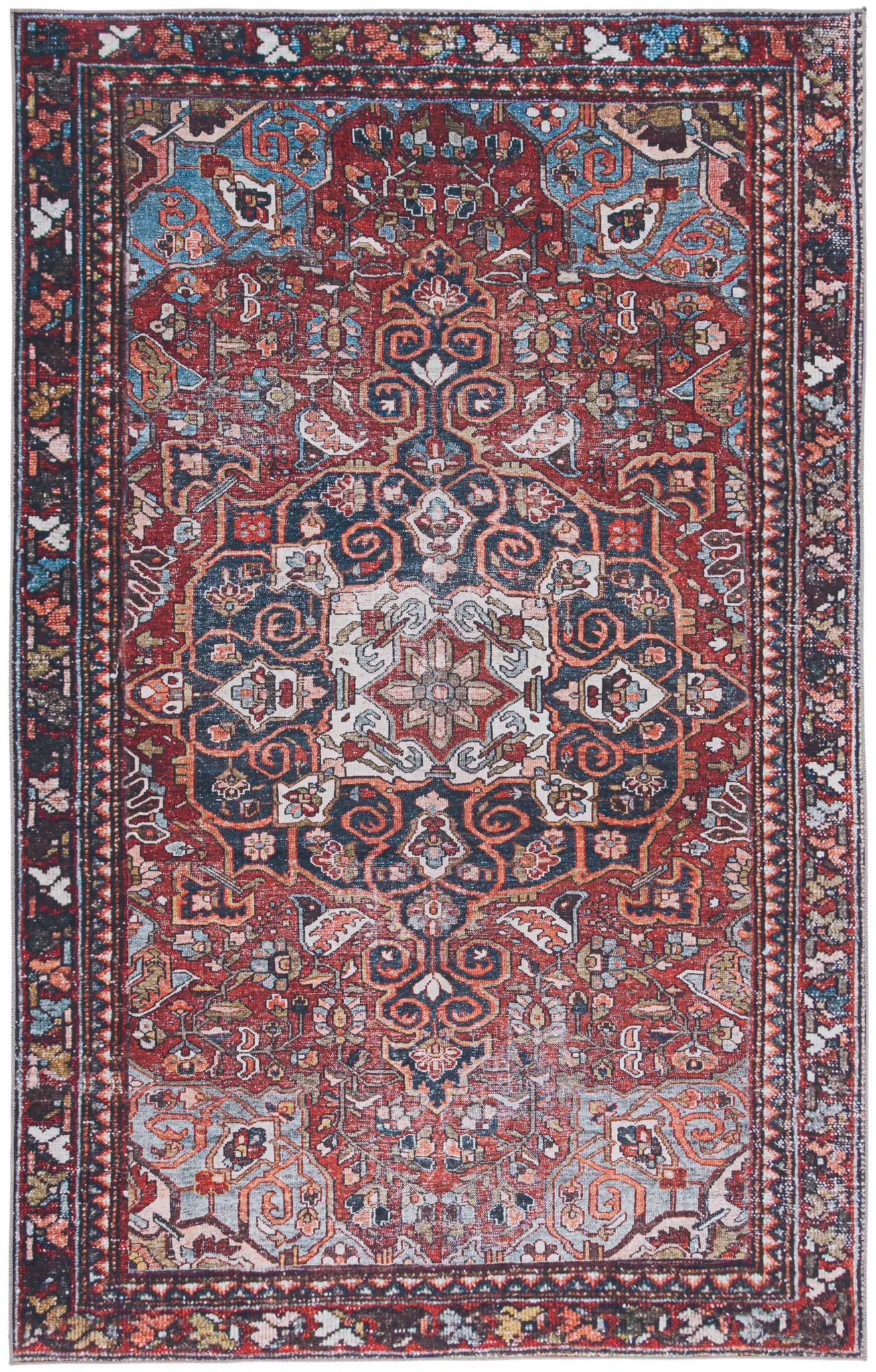 Tucson Geometric Floral Medallion Washable Rug