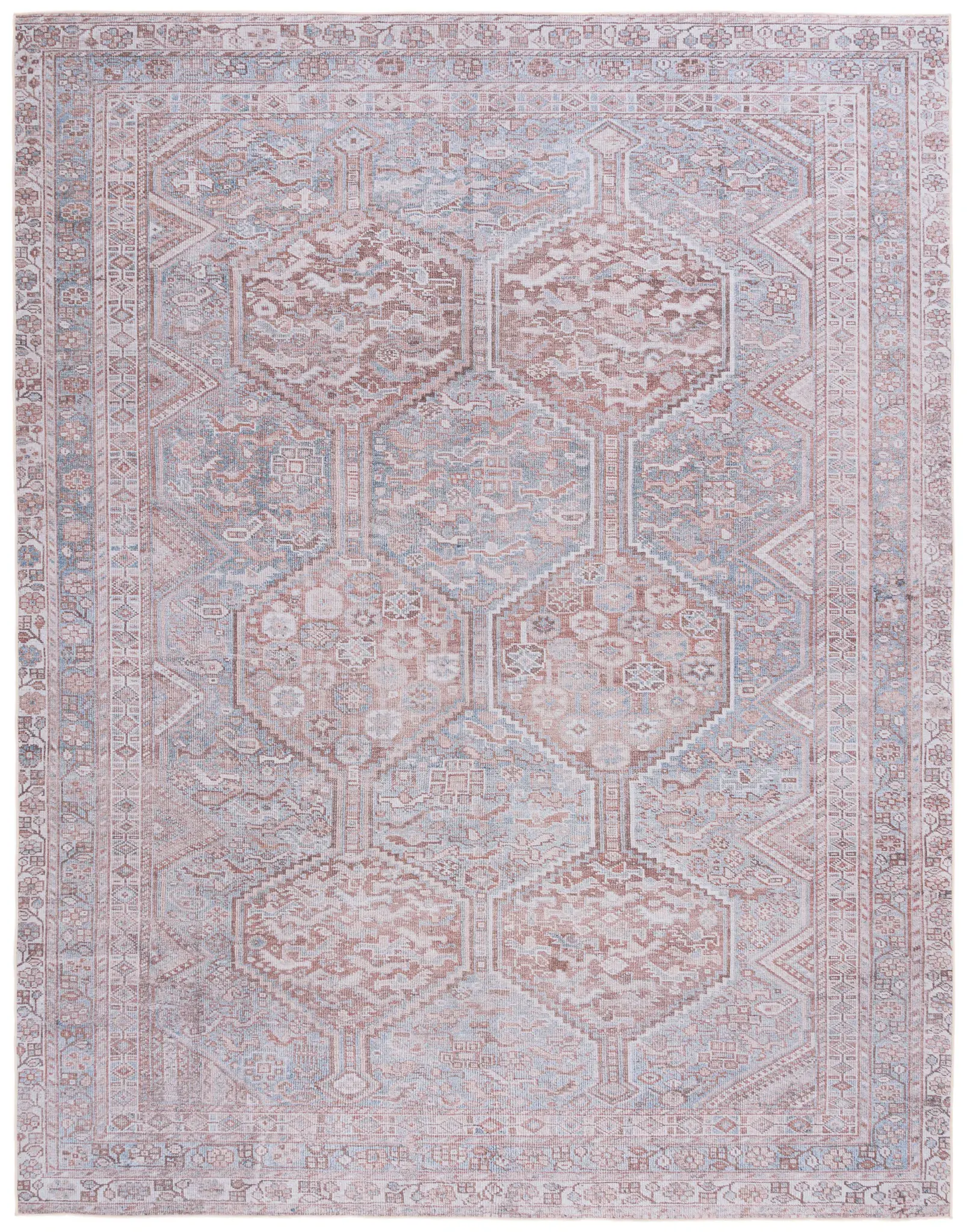 Tucson Hexagon Medallion Washable Rug