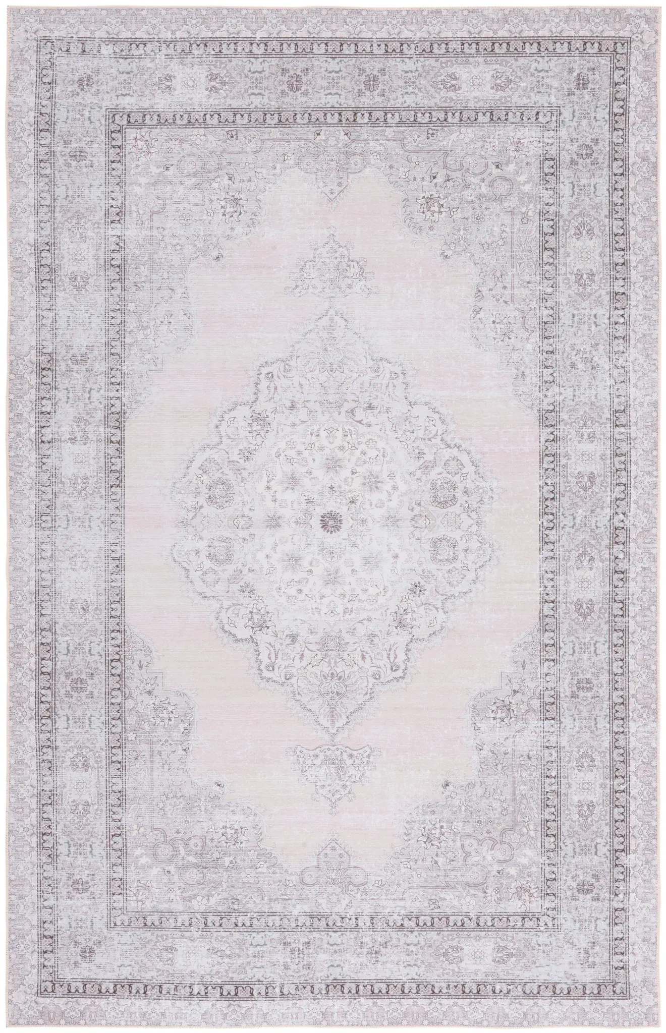 Tucson Open Field Rosette Medallion Washable Rug