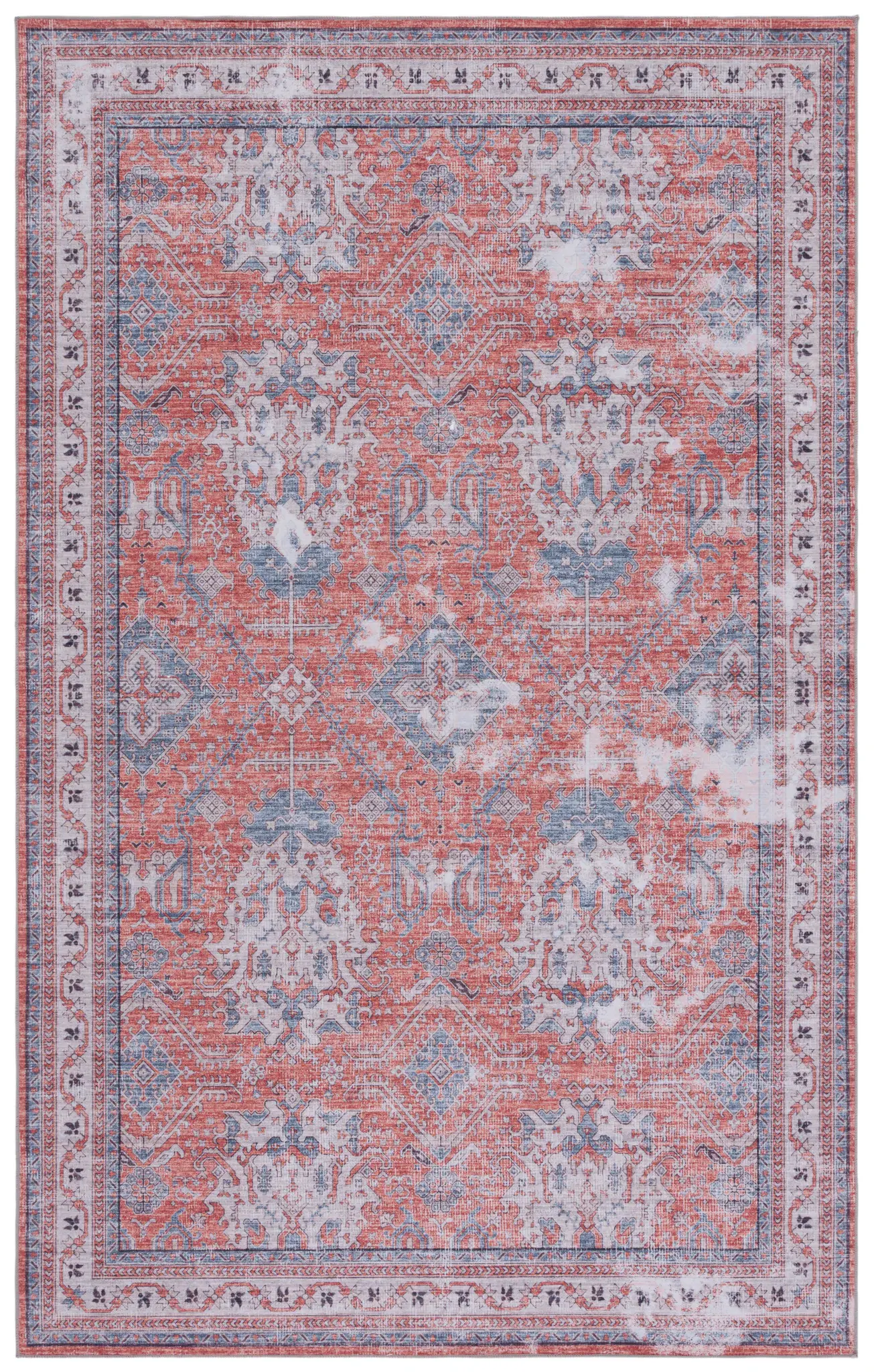 Tucson Distressed Diamond Washable Rug