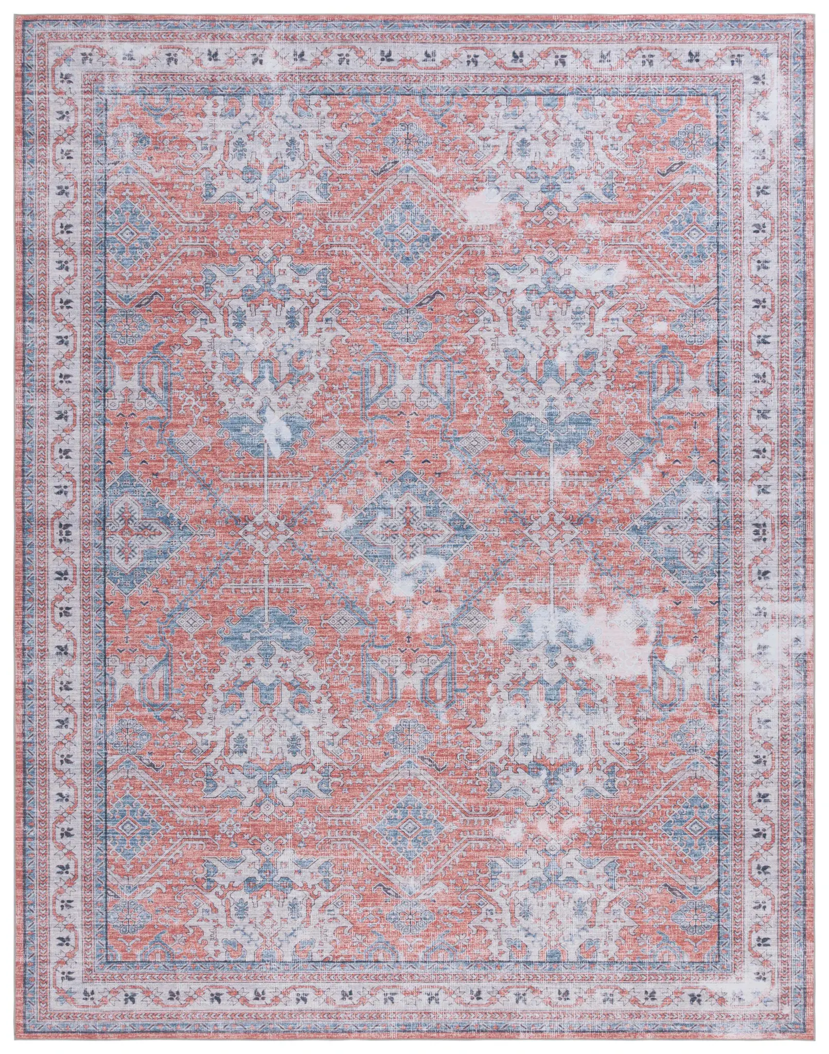 Tucson Distressed Diamond Washable Rug
