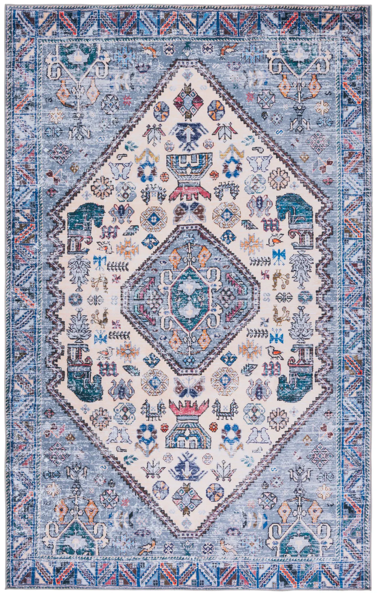 Tucson Tribal Medallion Washable Rug