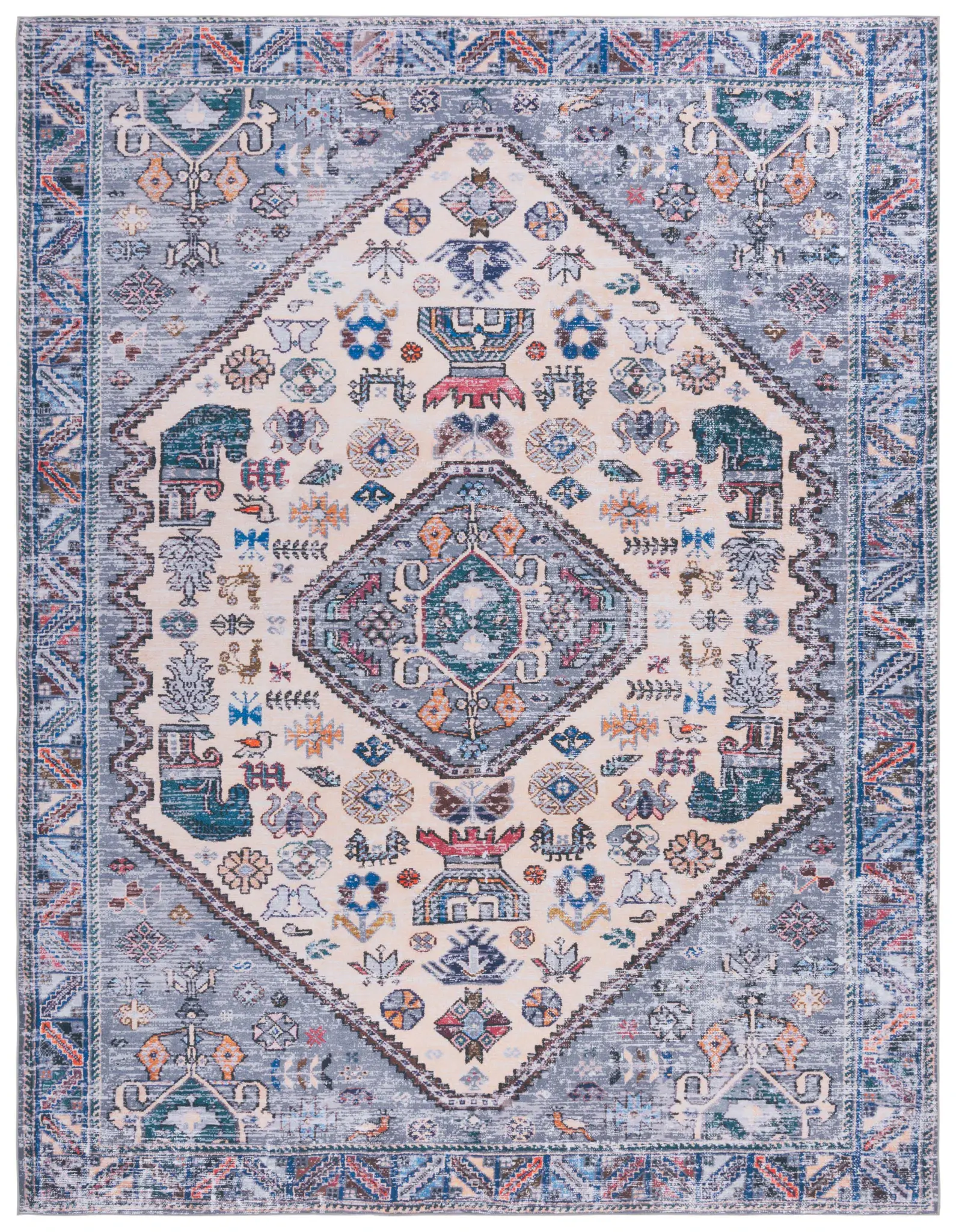 Tucson Tribal Medallion Washable Rug
