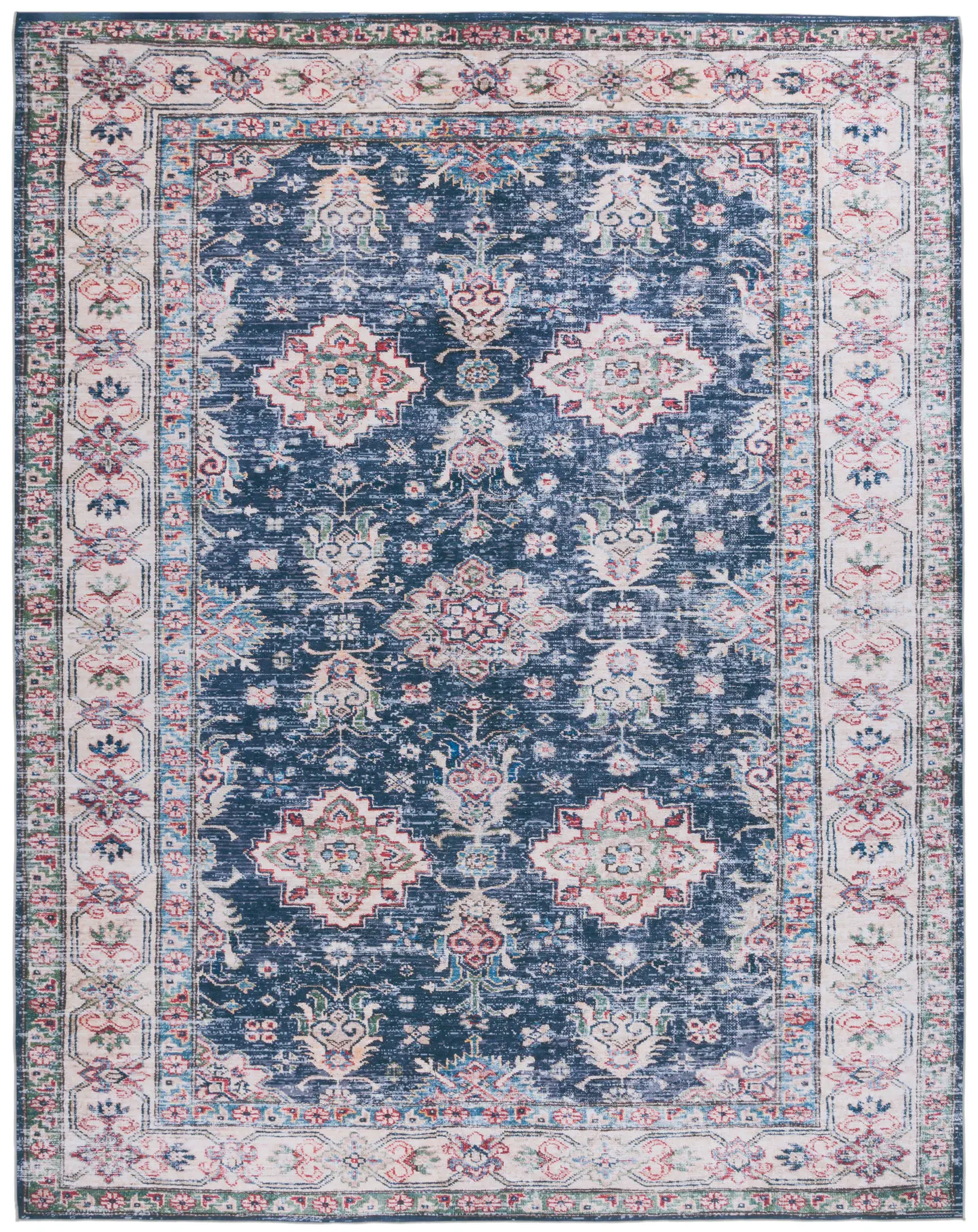 Tucson Medallion Bordered Washable Rug