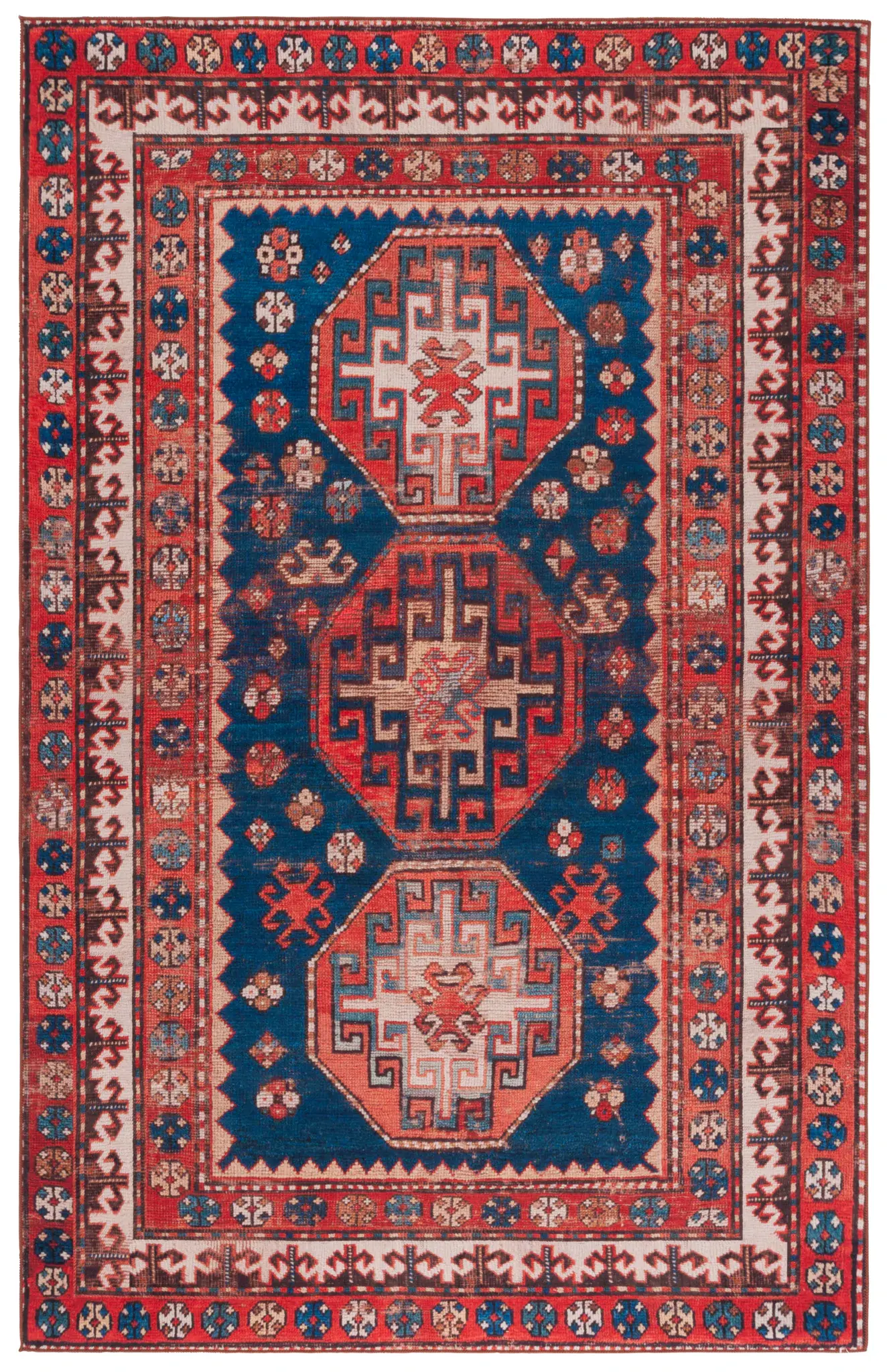 Tucson Southwestern Octagon Medallion Washable Rug
