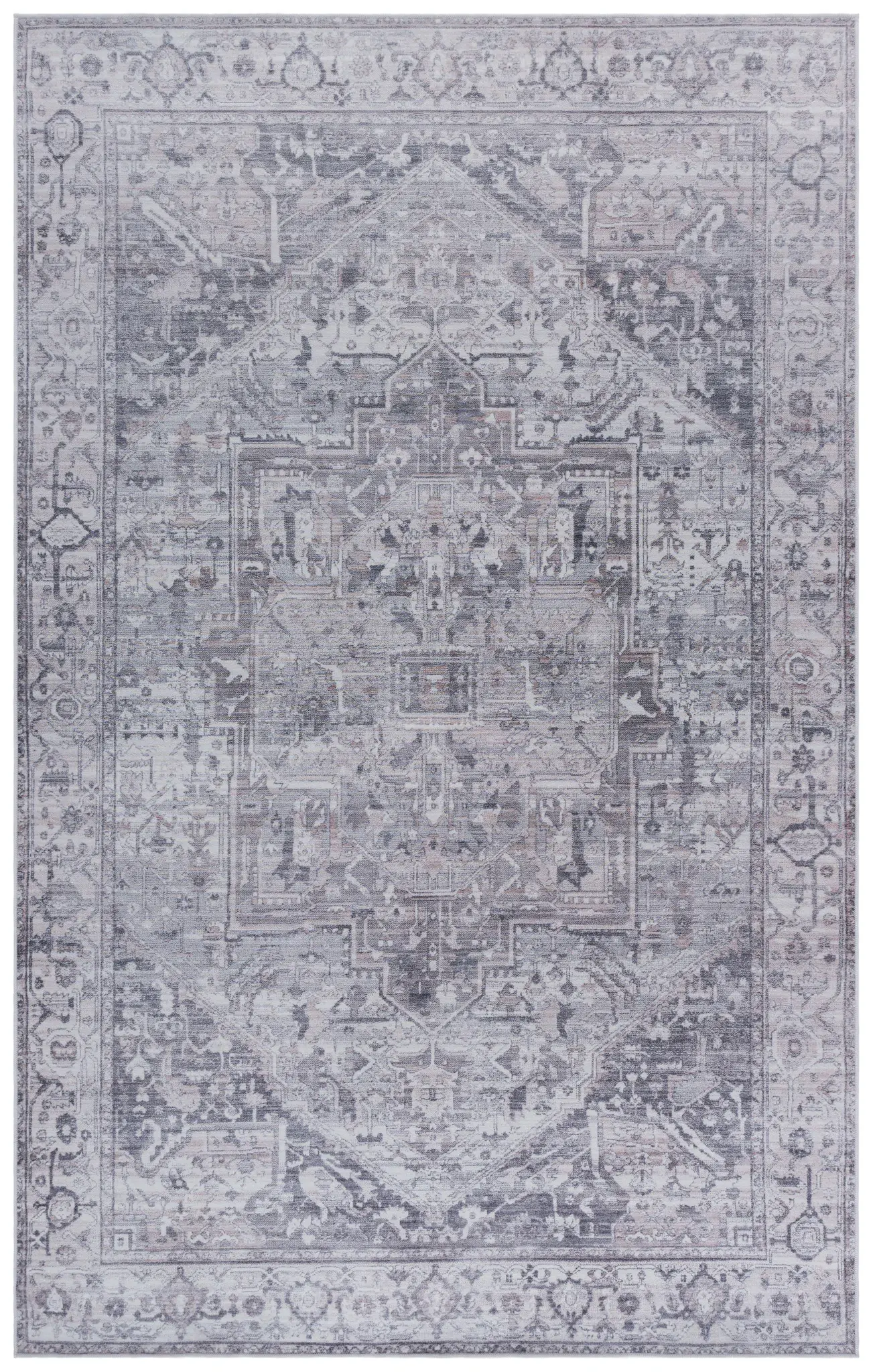 Tucson Distressed Persian Medallion Washable Rug