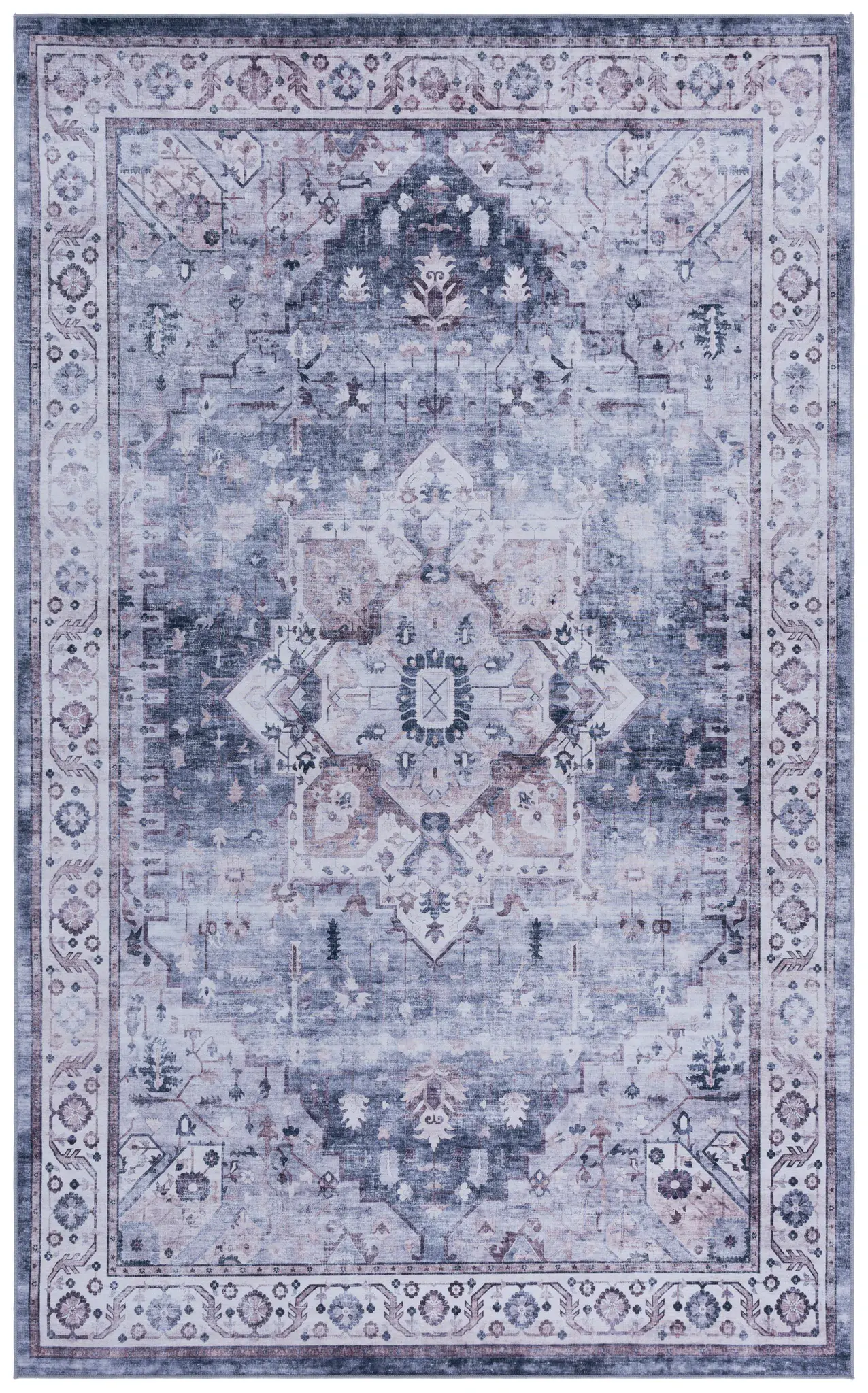 Tucson Rustic Medallion Washable Rug