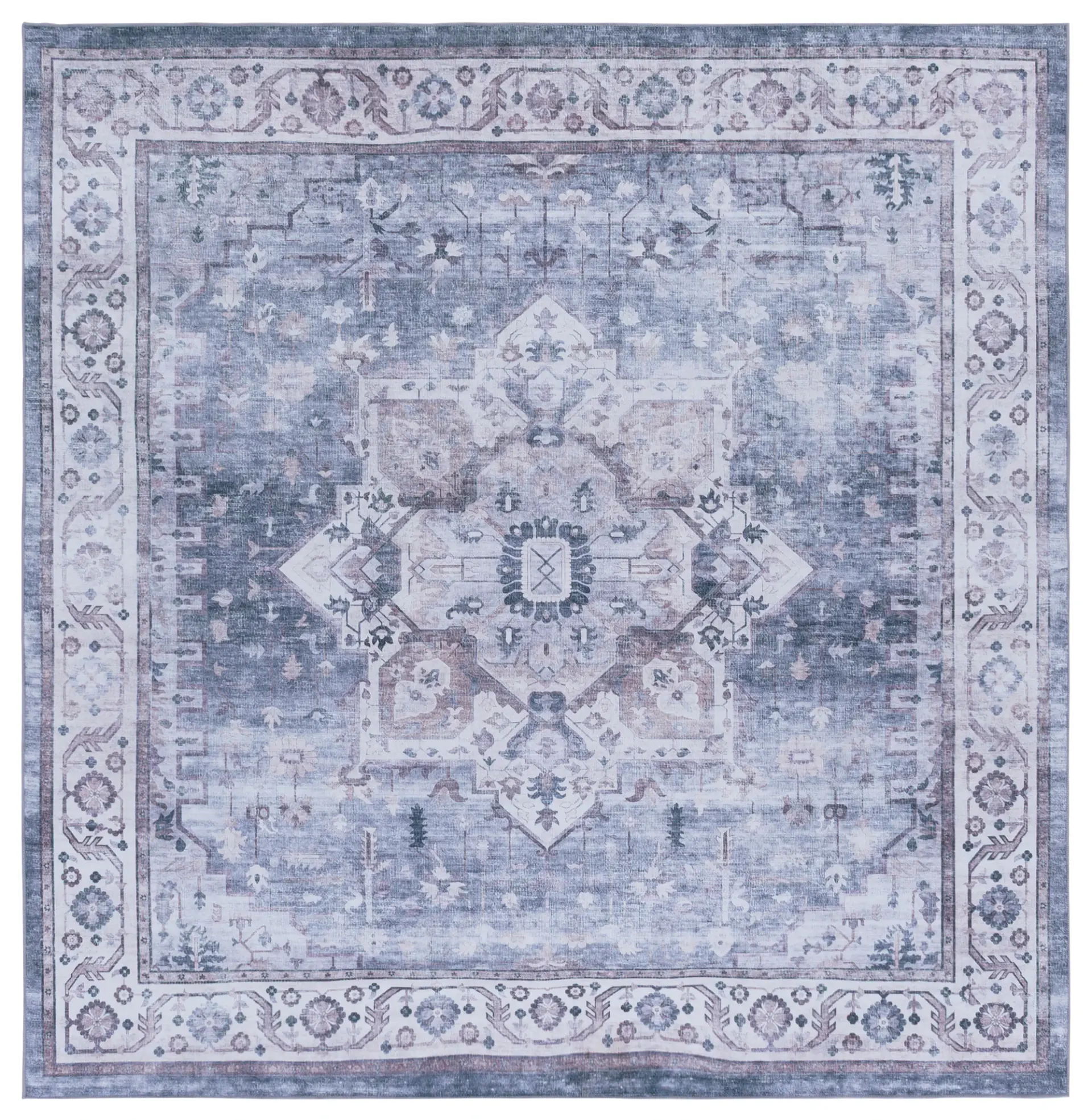 Tucson Rustic Medallion Washable Rug